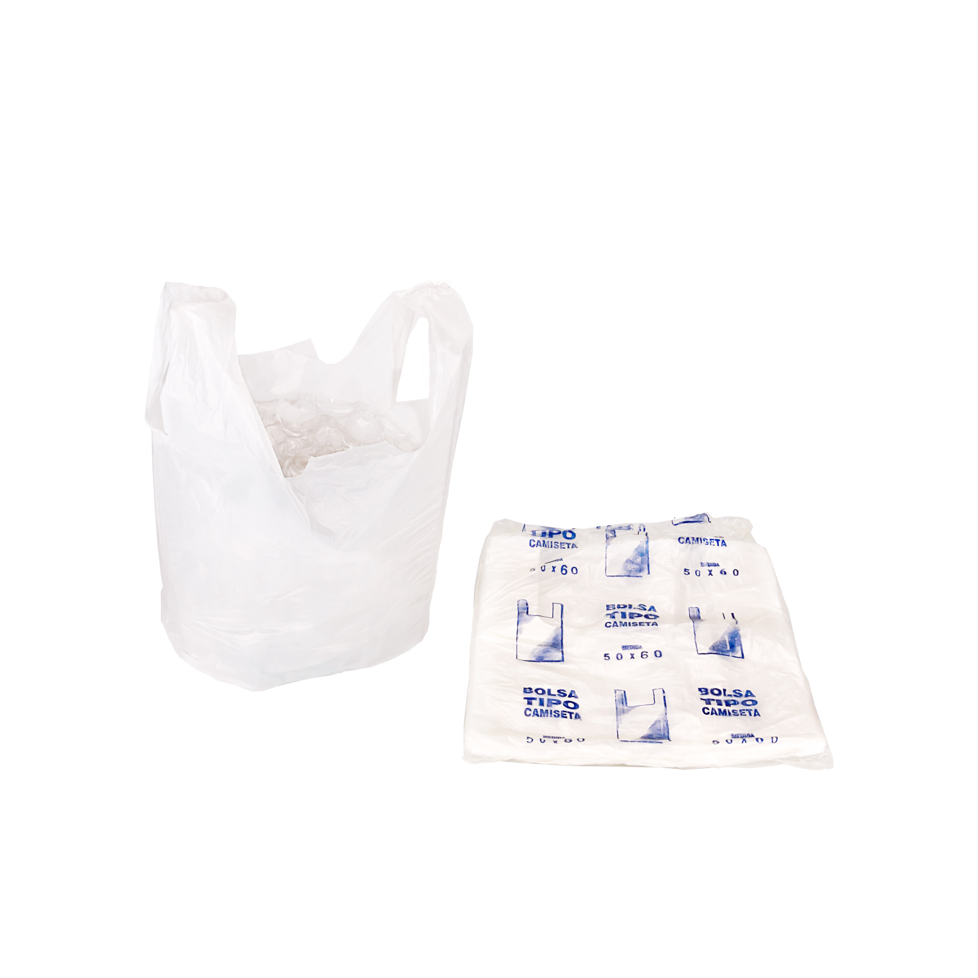 BOLSAS CAMISETA REFORZADA BLANCA 50*60CM A/D MULTI *PAQ