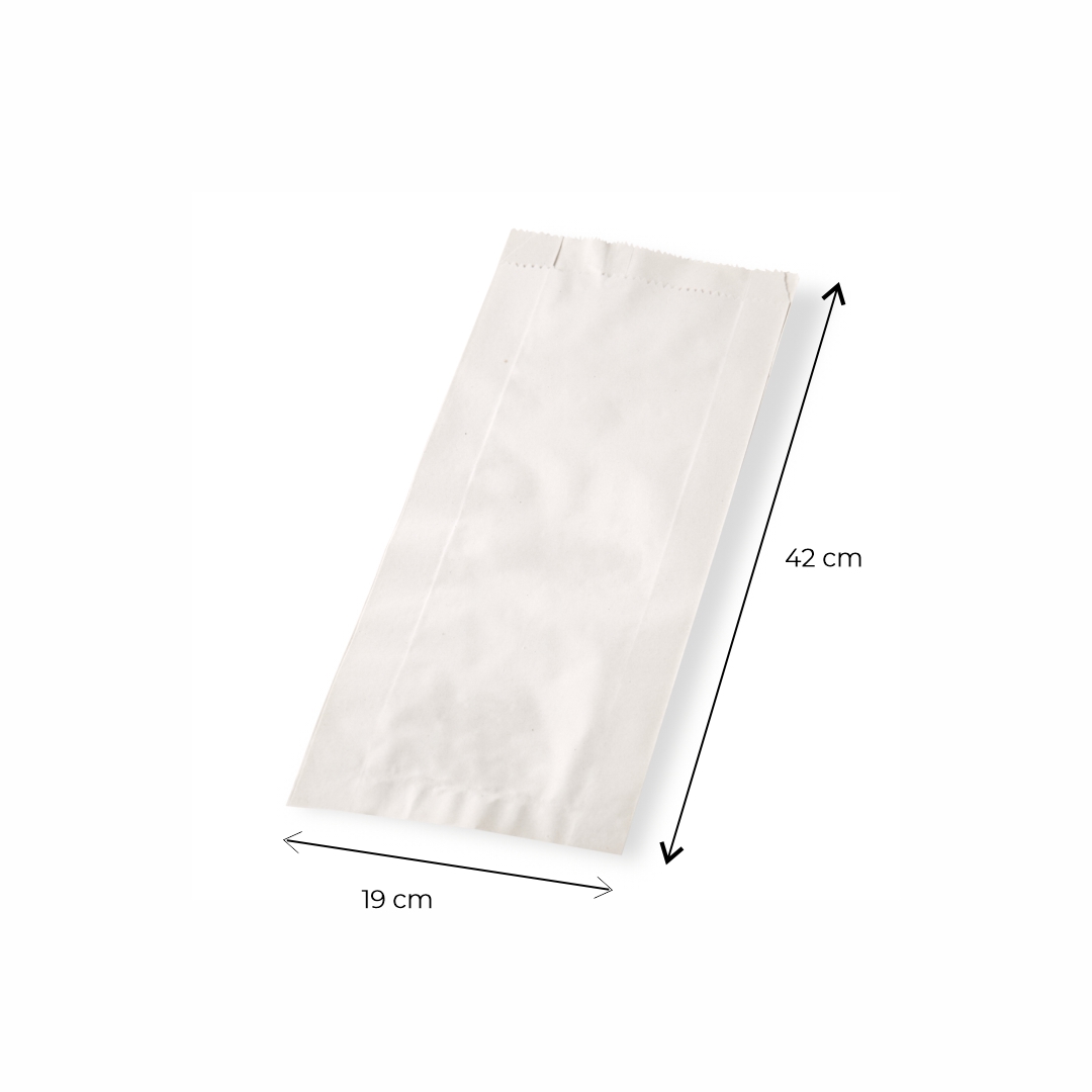 BOLSAS FACTURA PAPEL BLANCA N°8 (19*42CM) *100UNID