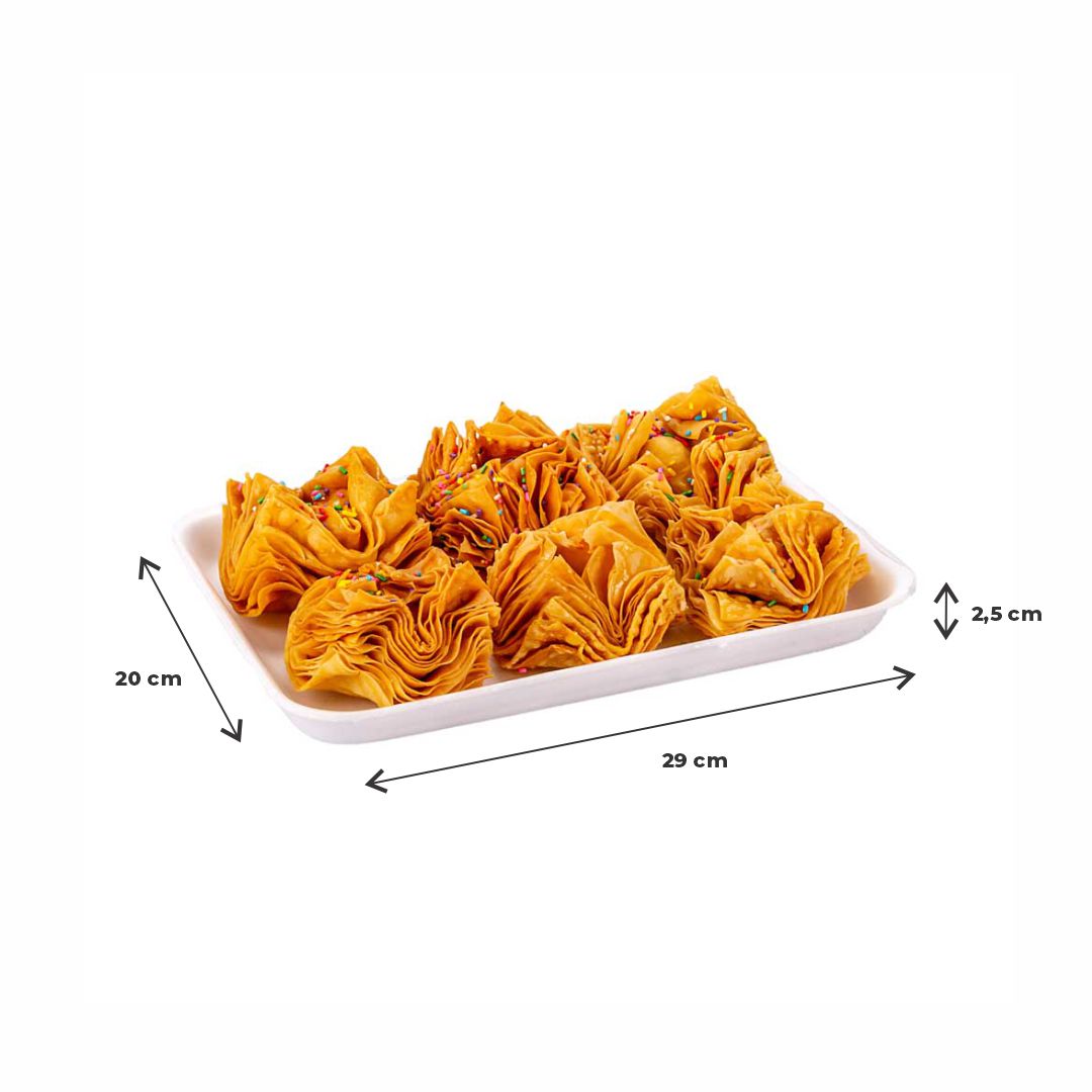 BANDEJA EXPANDIDO BLANCA CELPACK Nº625 (625-E) (20*29*2.5CM) *100UNID
