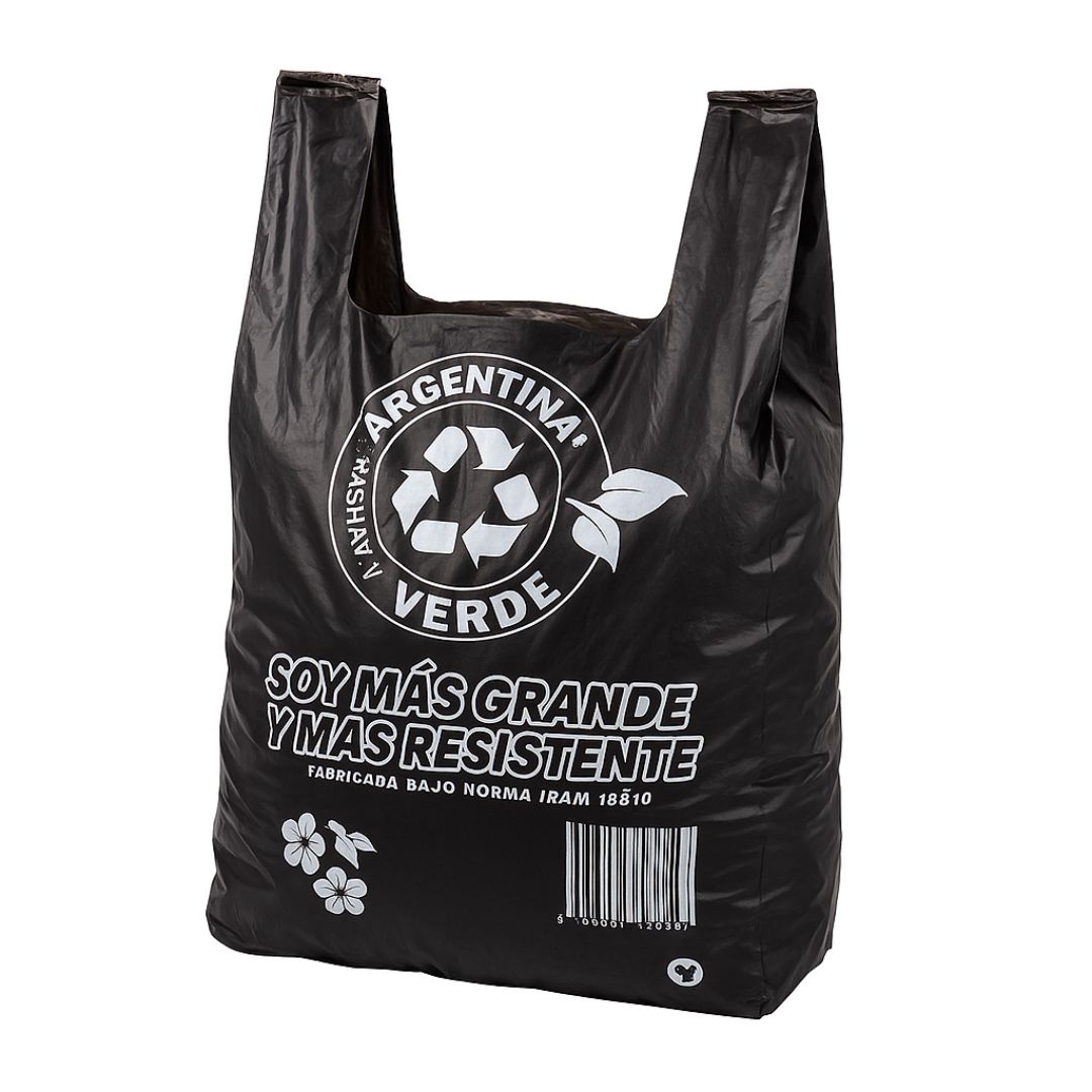 BOLSAS CAMISETA OXO DEGRADABLE NEGRA REFORZADA 45*55CM (7000) MAPSA *100UNID(OFERTA)