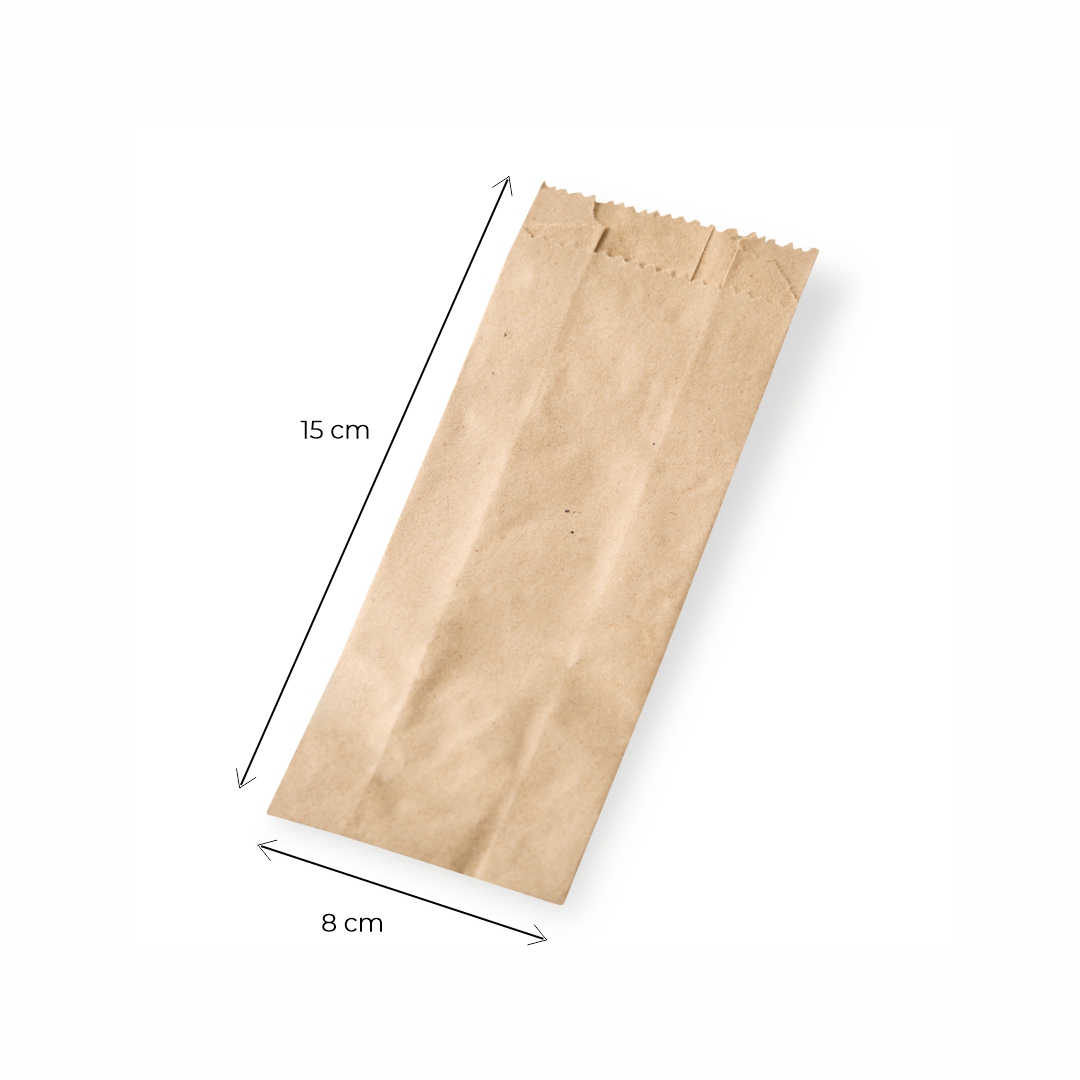 BOLSAS FACTURA PAPEL KRAFT N°1 LARGA (8*15CM) *100UNID
