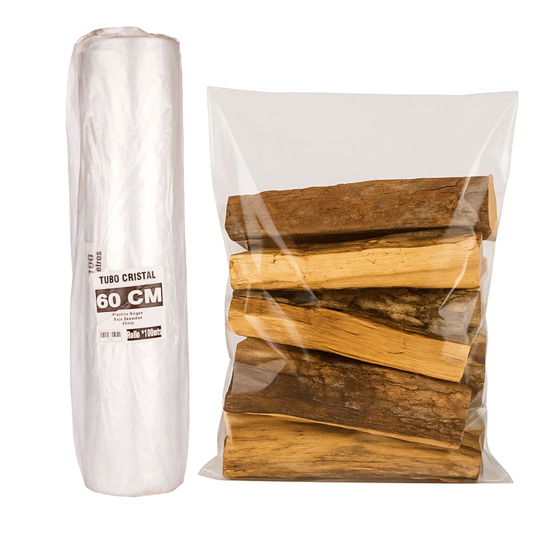 TUBO SIN CORTE mE PE CRISTAL (B/D - 45MIC) .60CM*100MTS *UNID