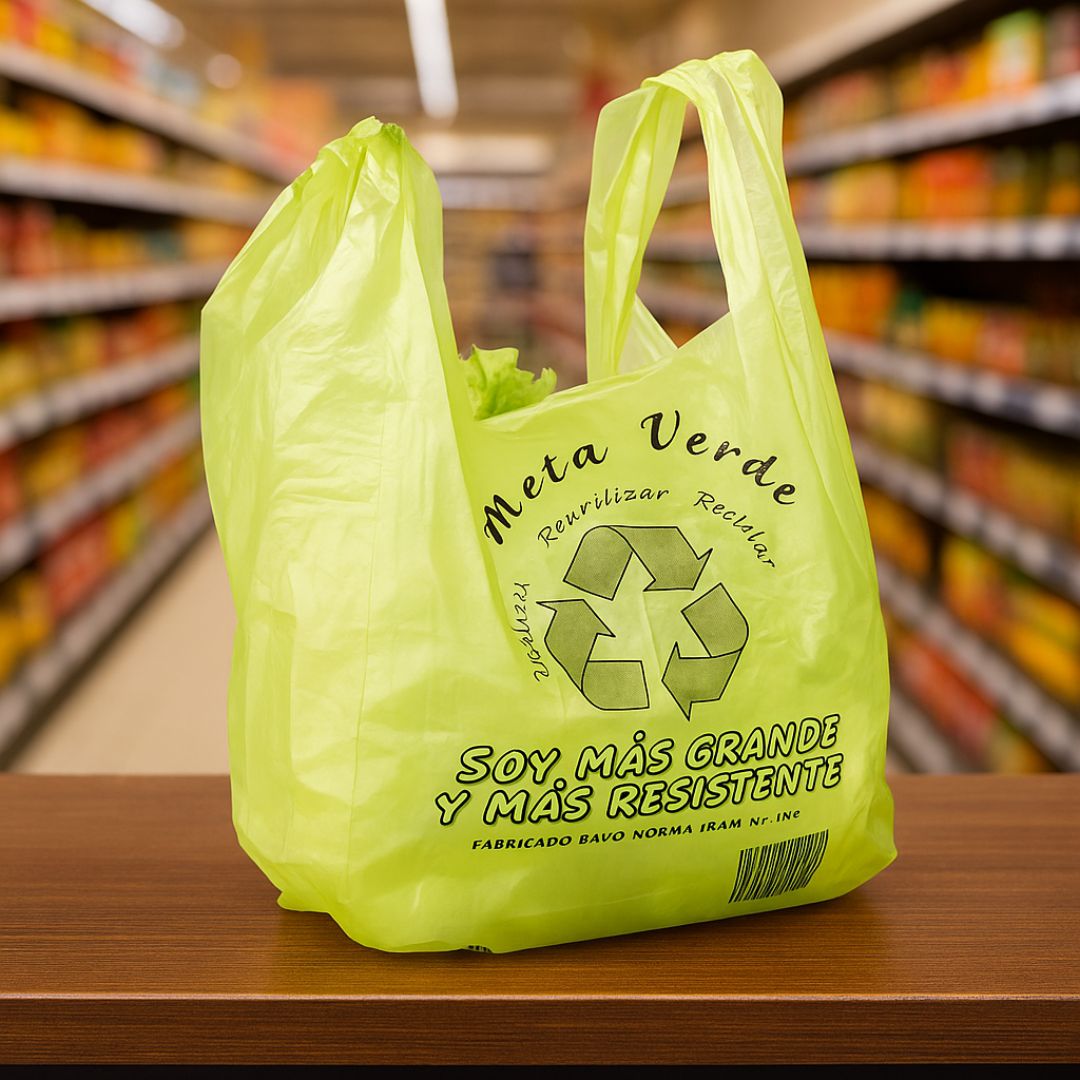 BOLSAS CAMISETA OXO DEGRADABLE VERDE REFORZADA 45*55CM (7000) MAPSA *100UNID (OFERTA)