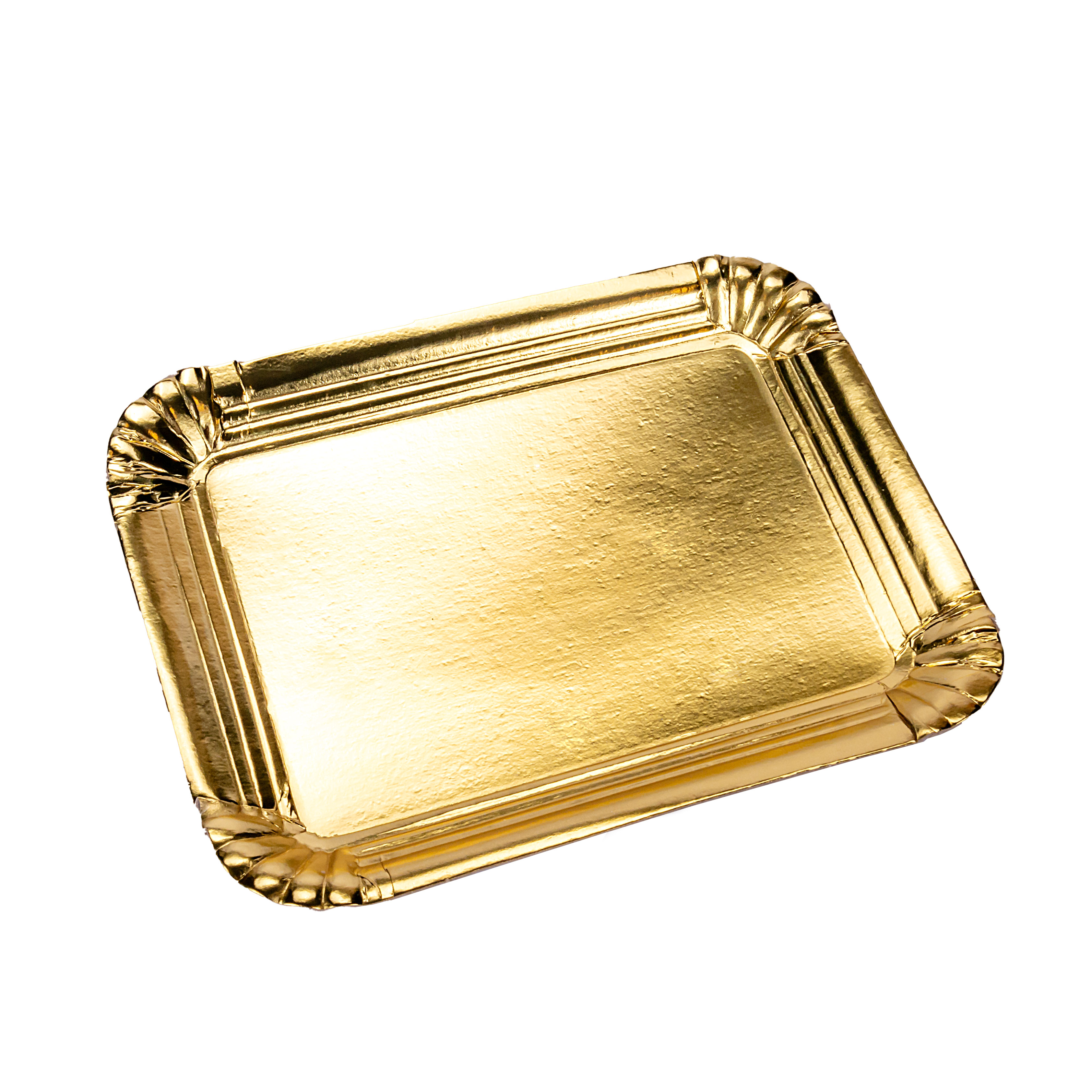 PLATO DORADO CARTON RECTANGULAR .500GRS (15*20CM) *10UNID