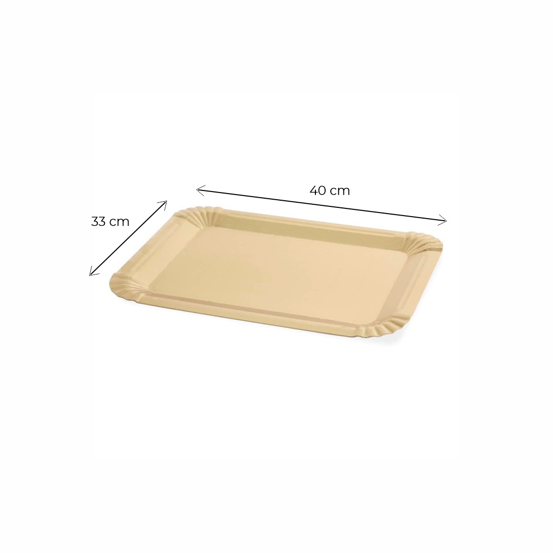 PLATO DORADO CARTON RECTANGULAR 3000GRS (30*40CM) *10UNID