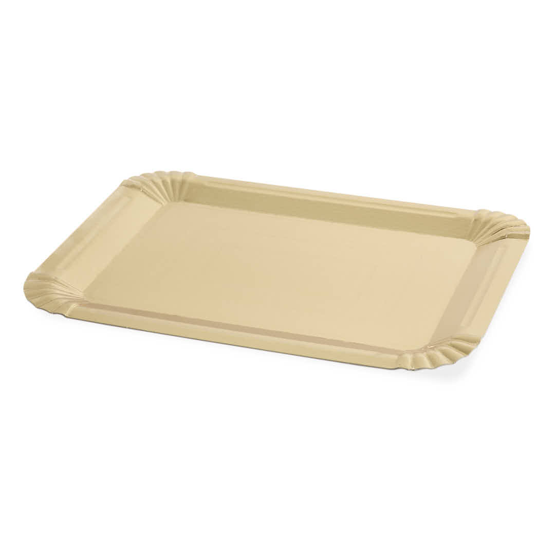PLATO DORADO CARTON RECTANGULAR 3000GRS (30*40CM) *10UNID