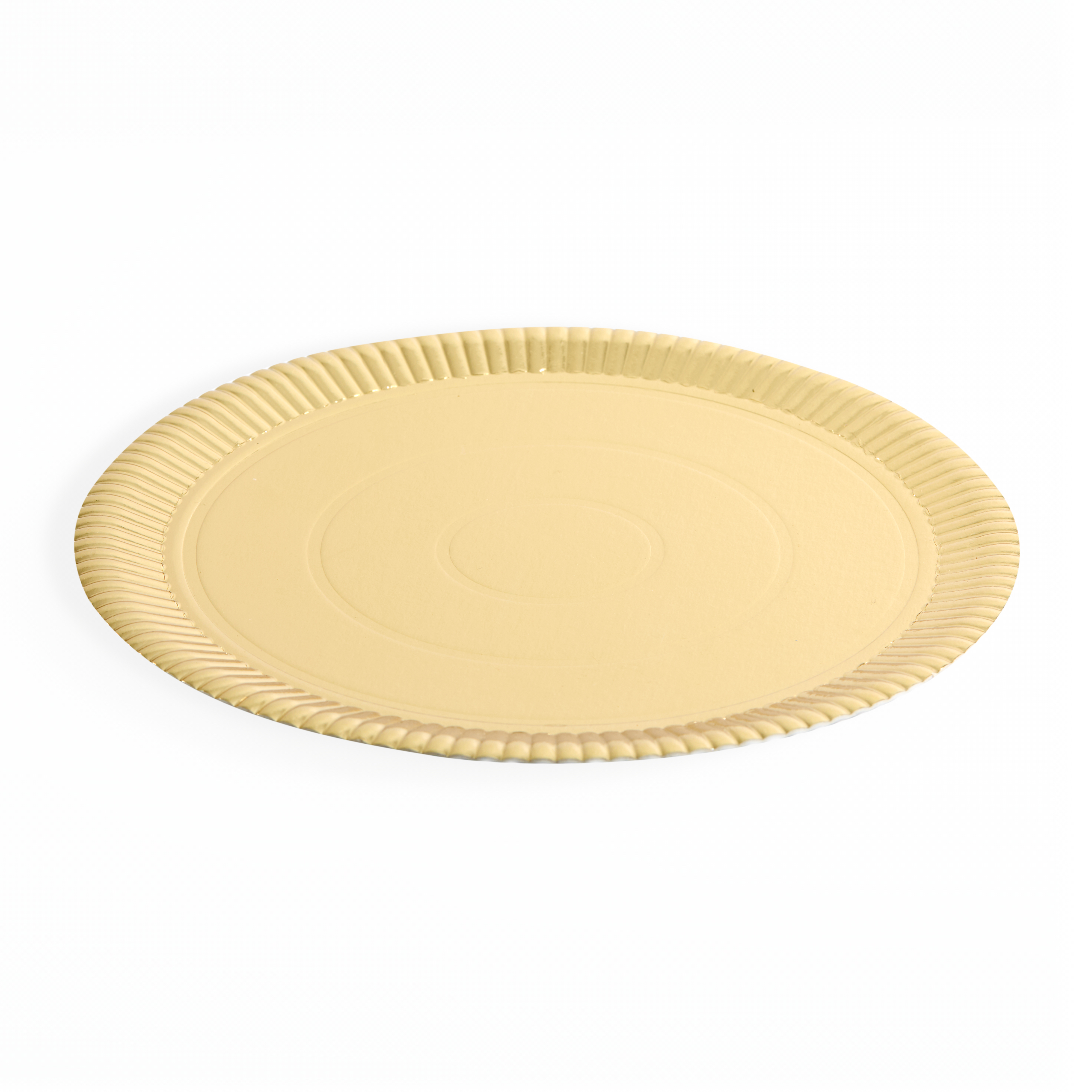 PLATO DORADO CARTON REDONDO 28CM *10UNID