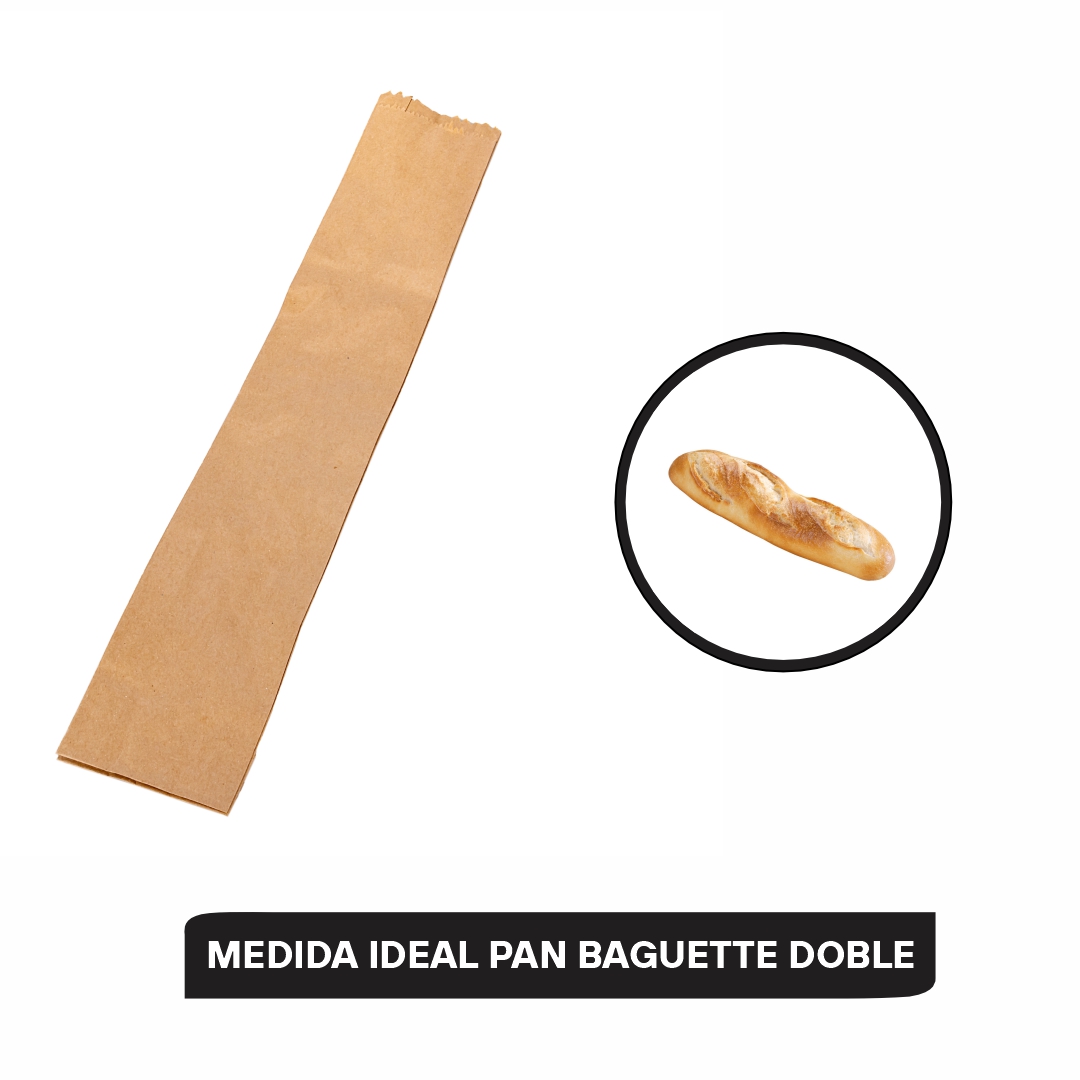 BOLSAS FACTURA PAPEL KRAFT BAGUETTE DOBLE (12*56CM) *100UNID