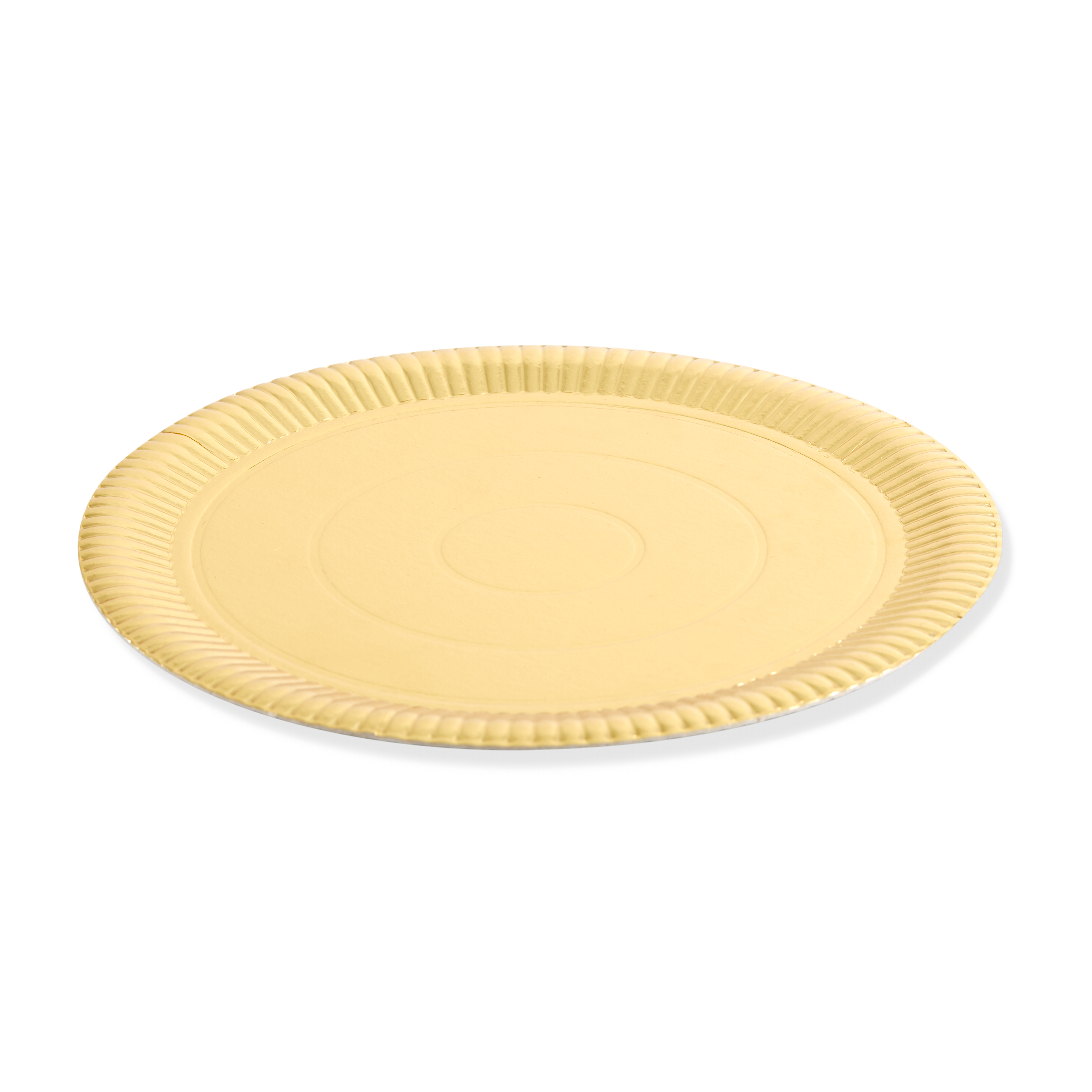PLATO DORADO CARTON REDONDO 22CM *10UNID