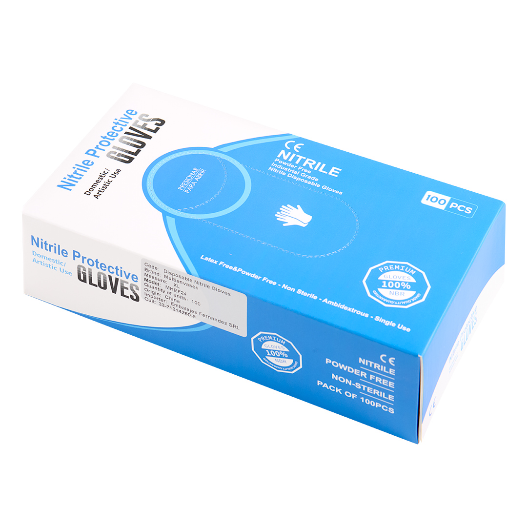 GUANTES NITRILO NEGRO DESCARTABLES.EXTRA GRANDE (XL) *100UNID