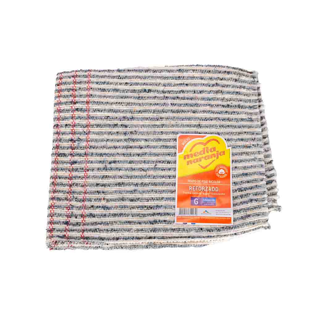 TRAPO PISO MEDIA NARANJA BICOLOR REFORZADO.GRANDE (58*60CM) *UNID