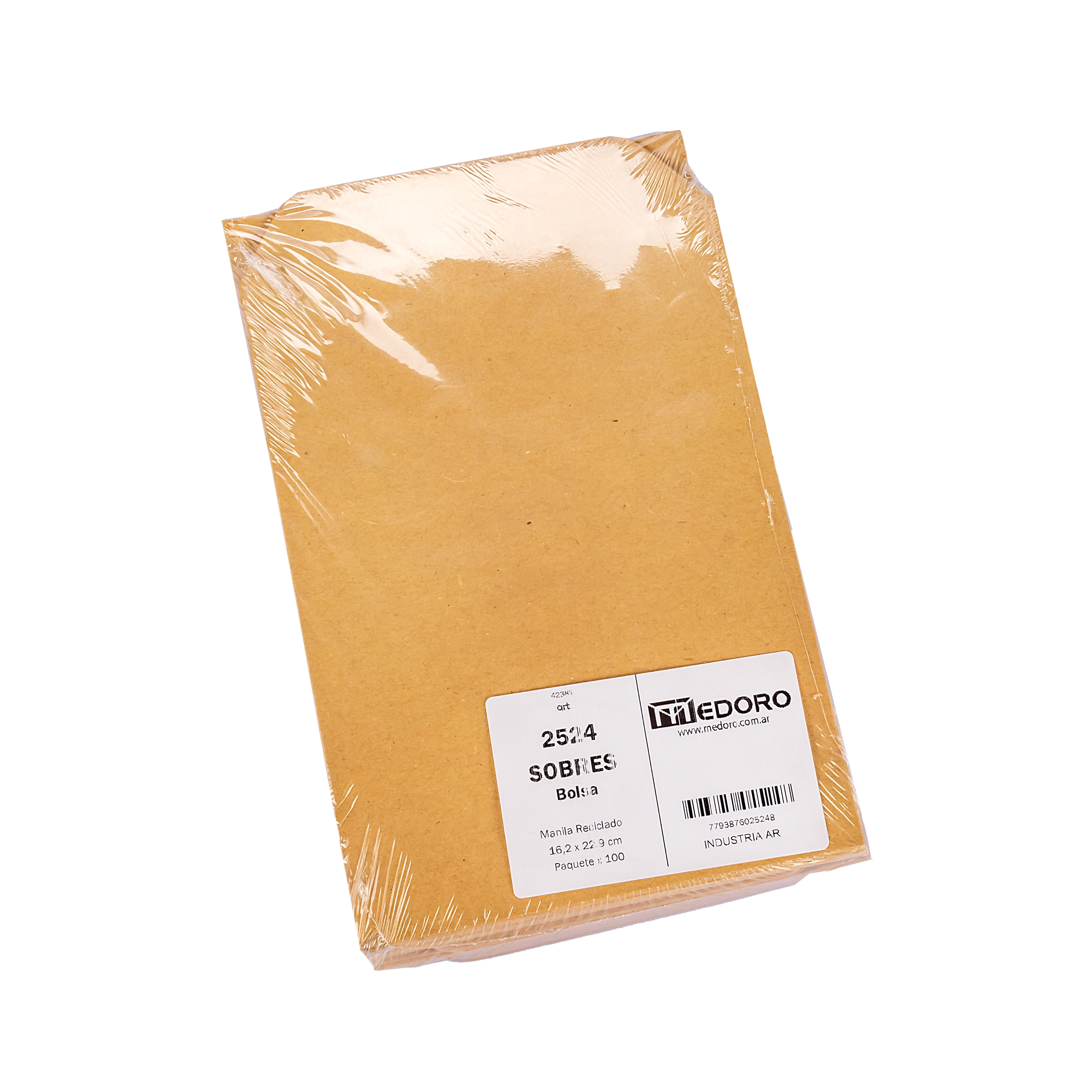 SOBRE MANILA.16.2*22.9CM (100 UNID) BOLSA MEDORO (2524) *PAQUETE