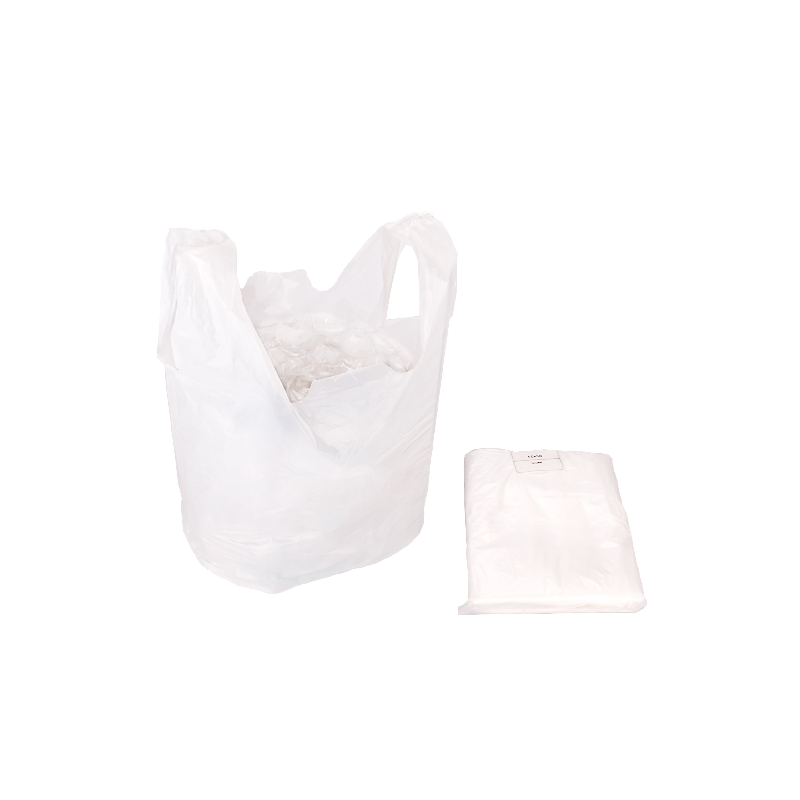 BOLSAS CAMISETA REFORZADA BLANCA 40*50CM A/D MULTI *PAQ