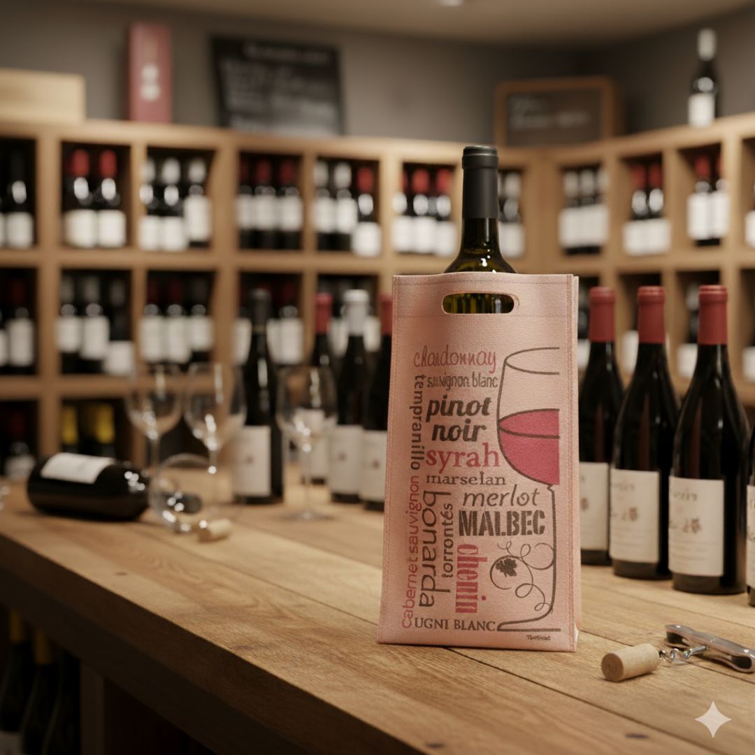 BOLSA FRISELINA FANTASIA RIÑON VINO 20*45CM LINO (8A-84) *UNID