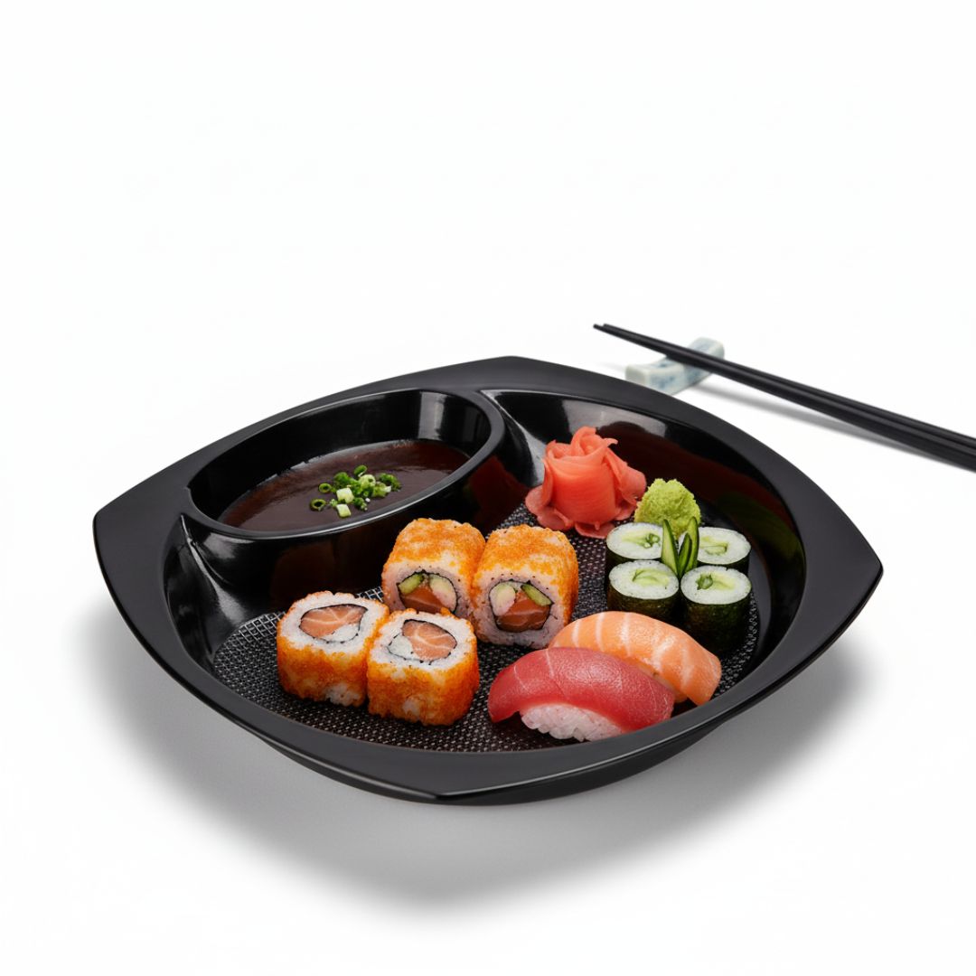 PLATO CON SALSERA CHICO (18*2CM) (S2N) *50 UNID.