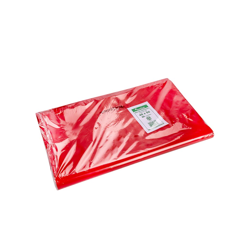 BOLSAS RIÑON LISAS TERLIZZI 40*50CM ROJO REFORZADAS (60MIC) PAQ.* 50UNID