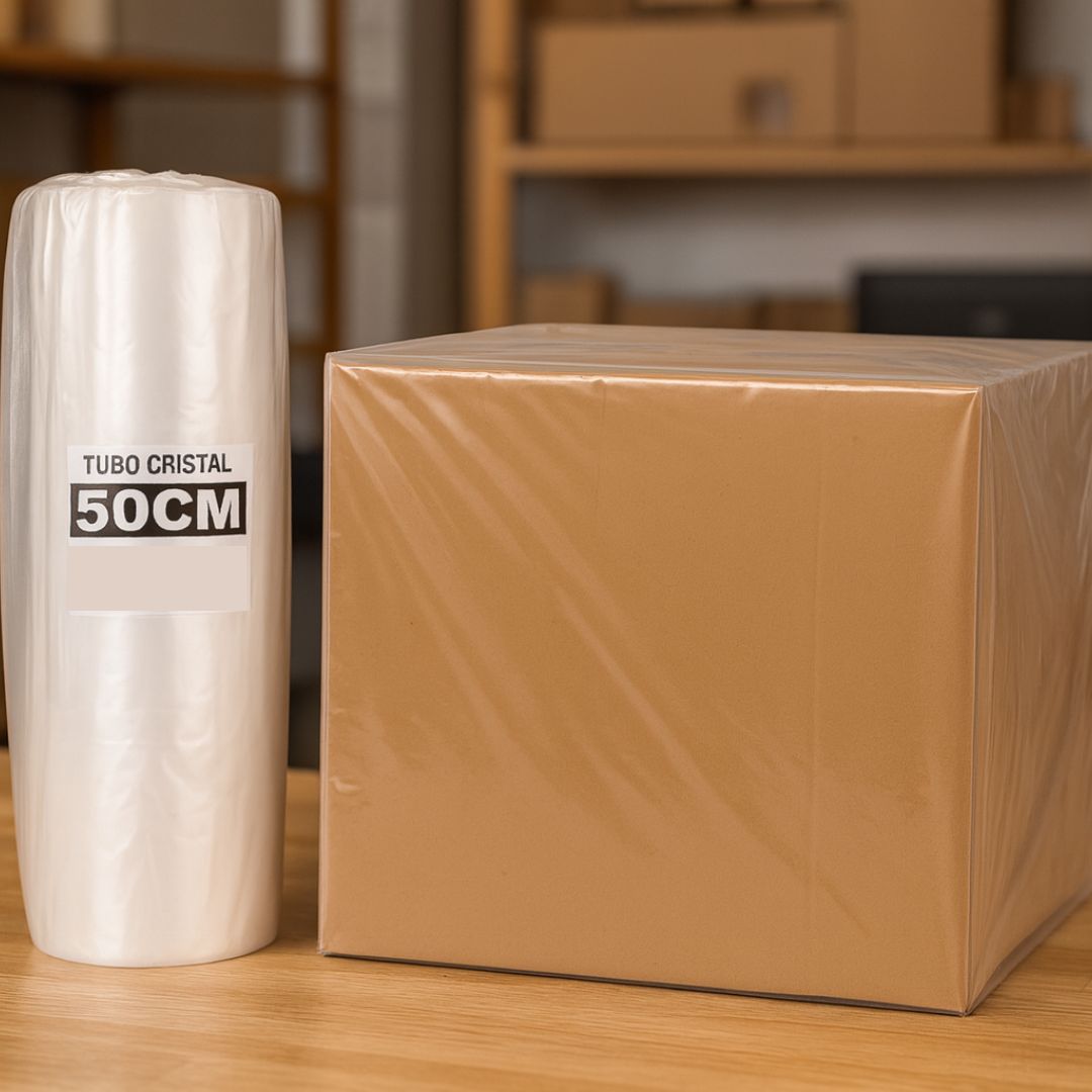TUBO SIN CORTE mE PE CRISTAL (B/D - 45MIC) .50CM*100MTS *UNID