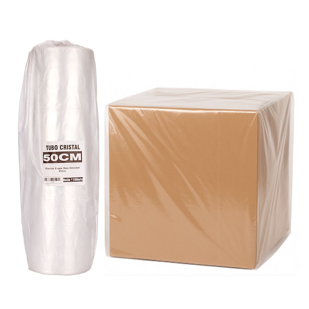 TUBO SIN CORTE mE PE CRISTAL (B/D - 45MIC) .50CM*100MTS *UNID