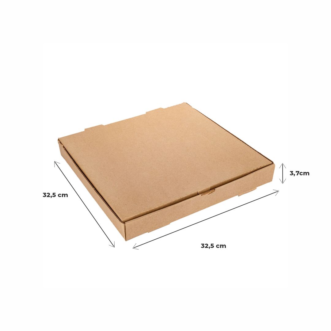 CAJA PIZZA MICRO MARRON/MARRON GRANDE (32.5*32.5*3.7CM) *100UNID (OFERTA)