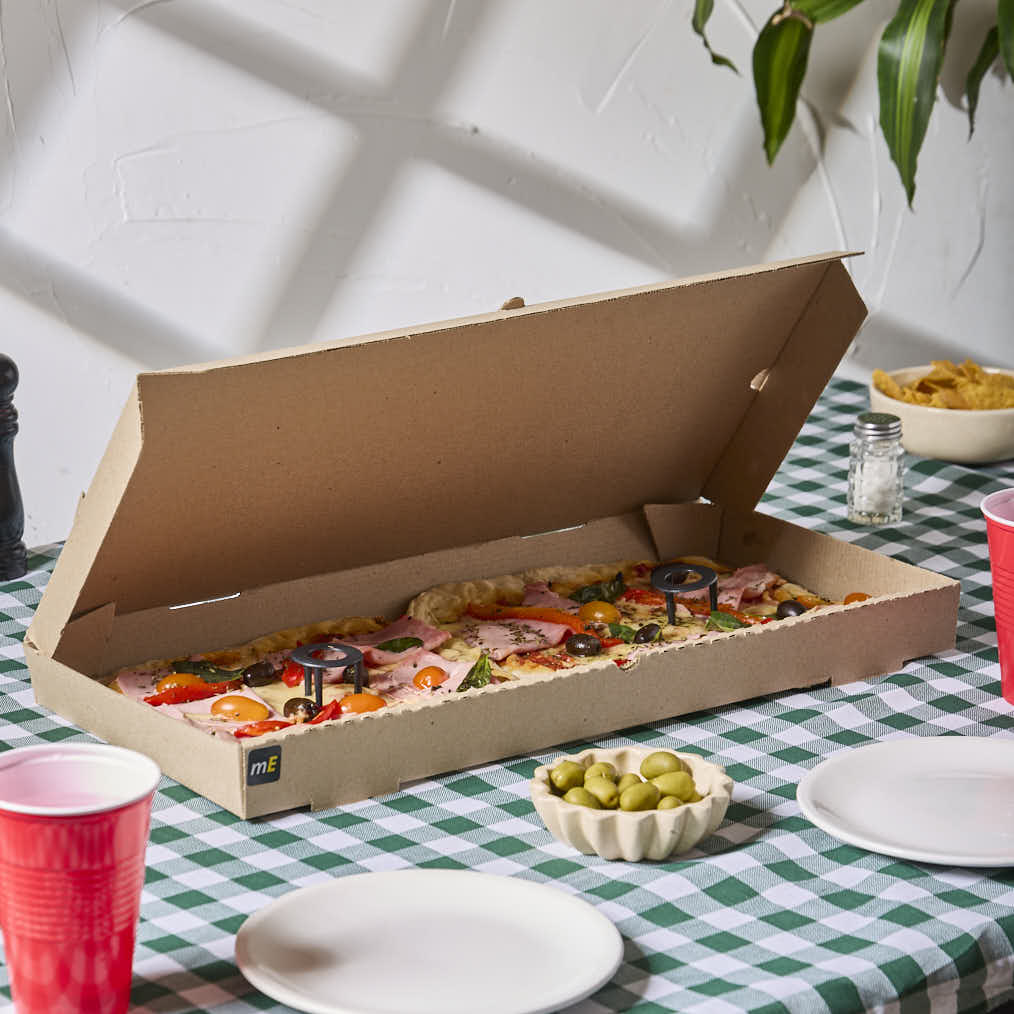 CAJA PIZZA MICRO MARRON/MARRON.PARRILLA X METRO (25*55*4.5CM) *100UNID