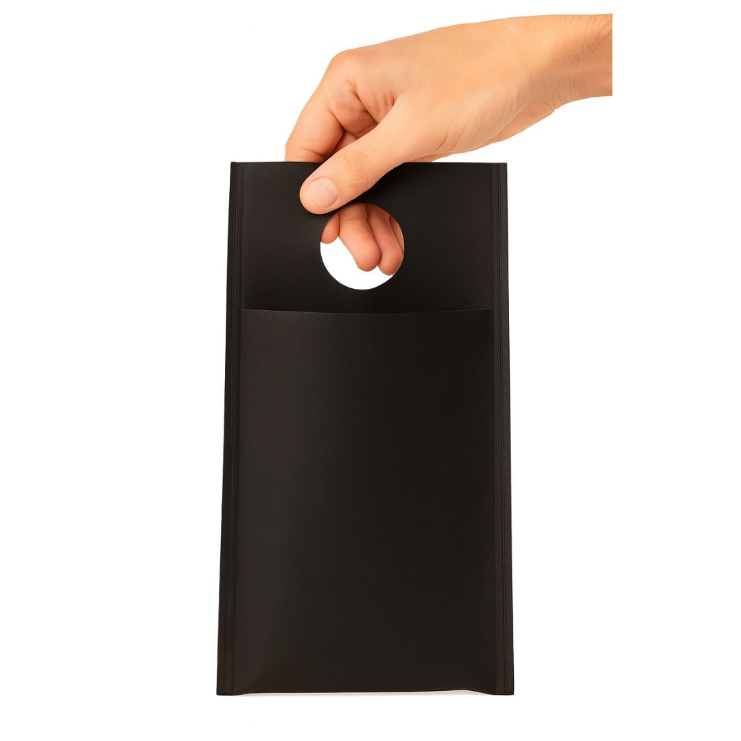 BOLSA FRISELINA LISA PARA AUTO 17.5*29CM NEGRA (3K-11) RIÑON *20UNID