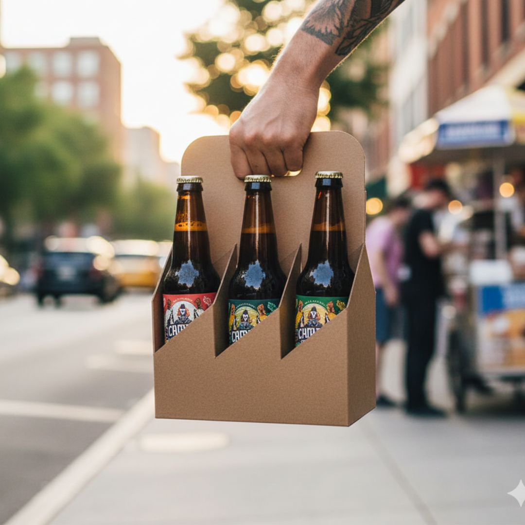 CAJA CARTON MICRO CERVEZA PARA 6 BOTELLAS *50 UNID