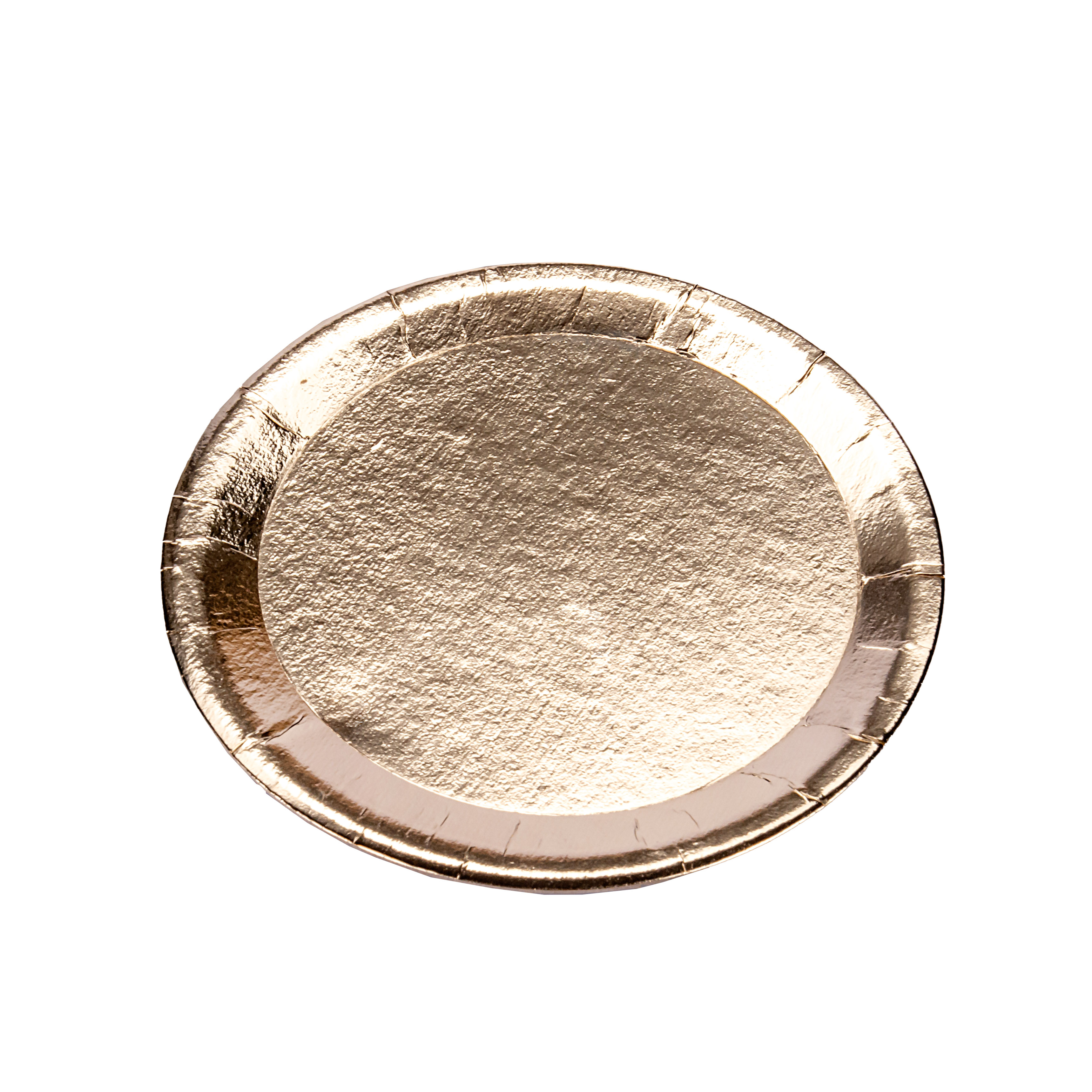 PLATO DORADO CARTON REDONDO 18CM *10UNID