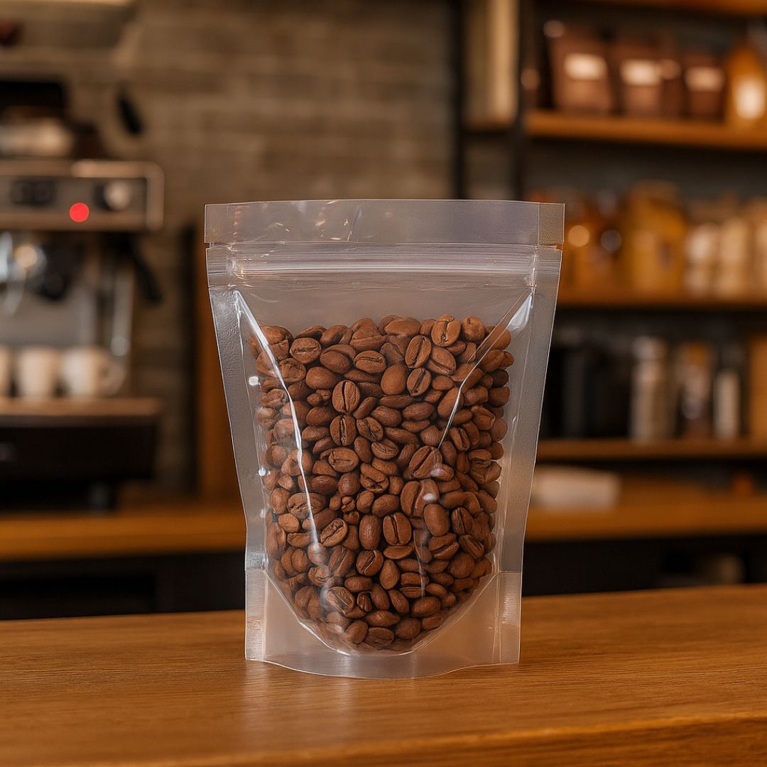 BOLSAS DOYPACK CRISTAL 250ML CON ZIPPER 12*17CM (90MIC) *50UNID