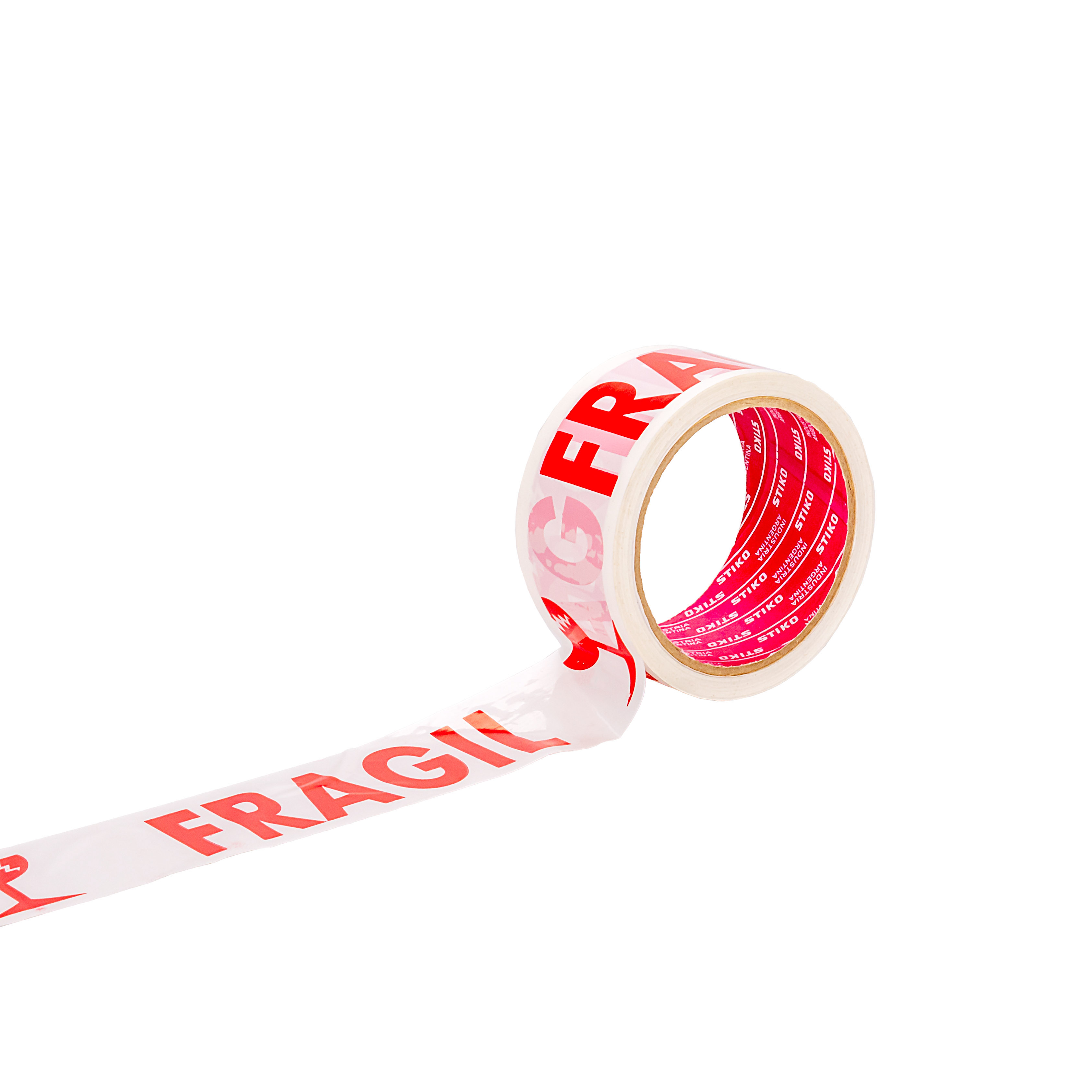 CINTA POLIPROPILENO IMPRESA FRAGIL 48MM*50MTS FONDO BLANCO STIKO *UNID