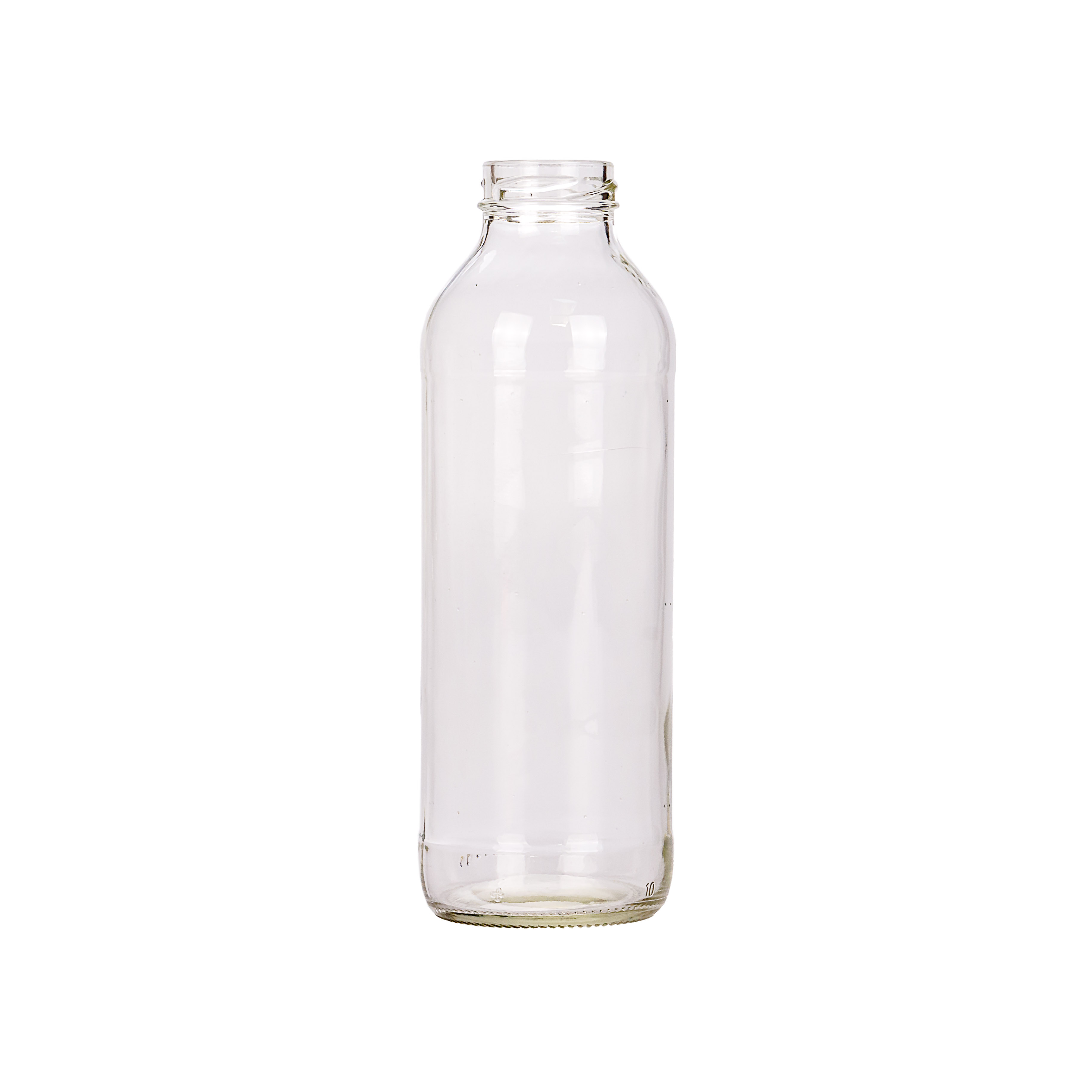 BOTELLA VIDRIO CRISTAL JUGO 500CC BOCA AXIAL (SIN TAPA) PACK *20UNID