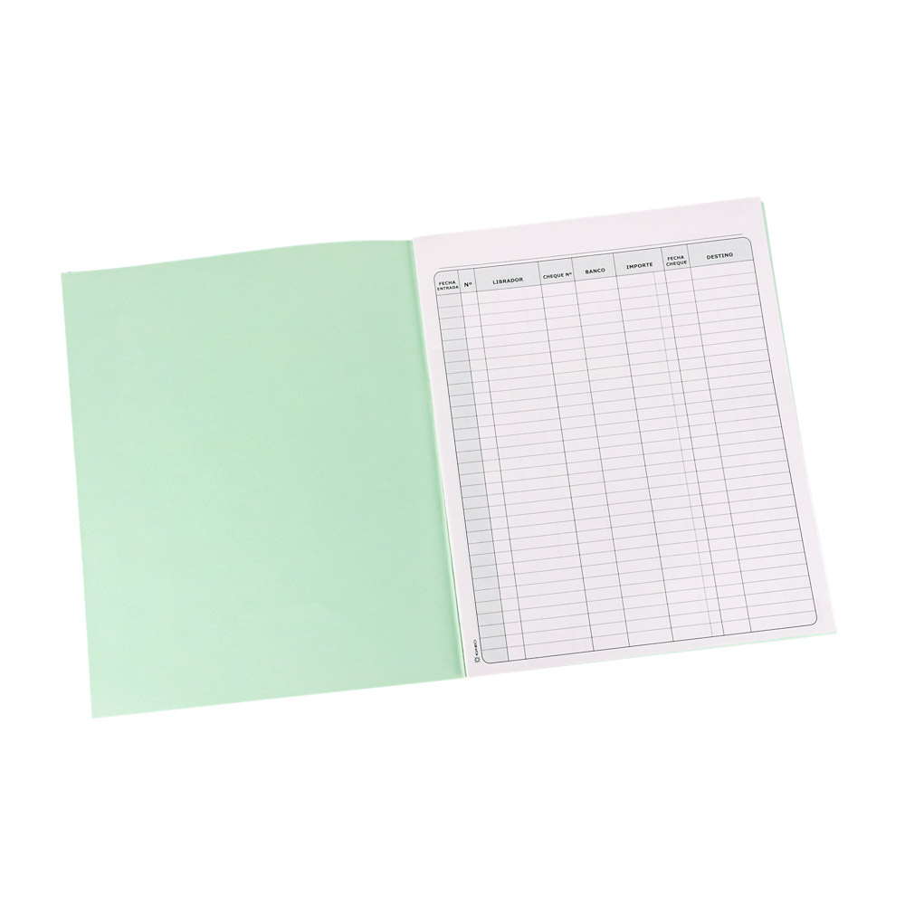 LIBRO REGISTRO CHEQUES IGNEO (24 HOJAS) (22*37CM) *UNID