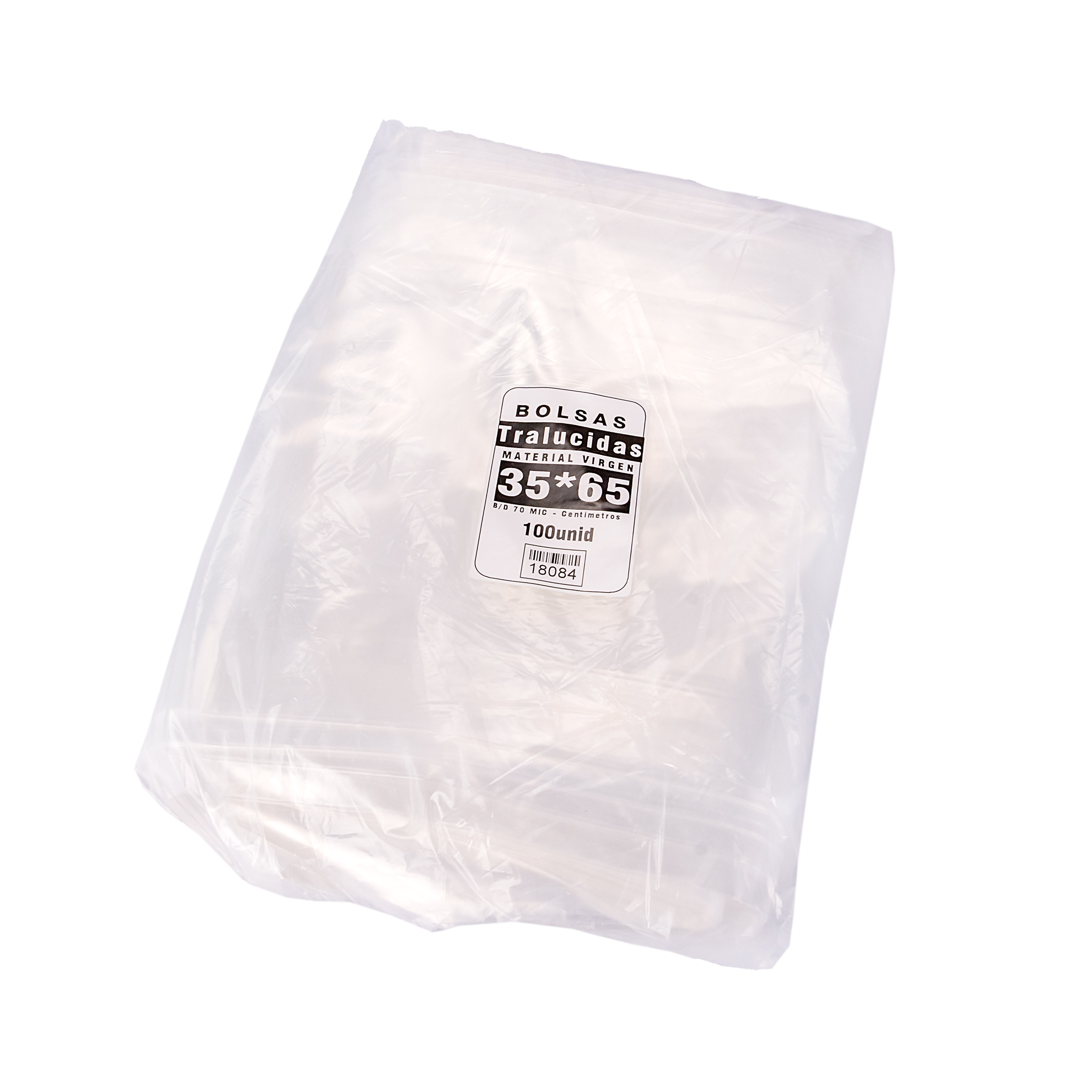BOLSAS PLASTICAS mE TRASLUCIDAS (65MIC - B/D - C/FUELLE) .35X65CM *100UNID