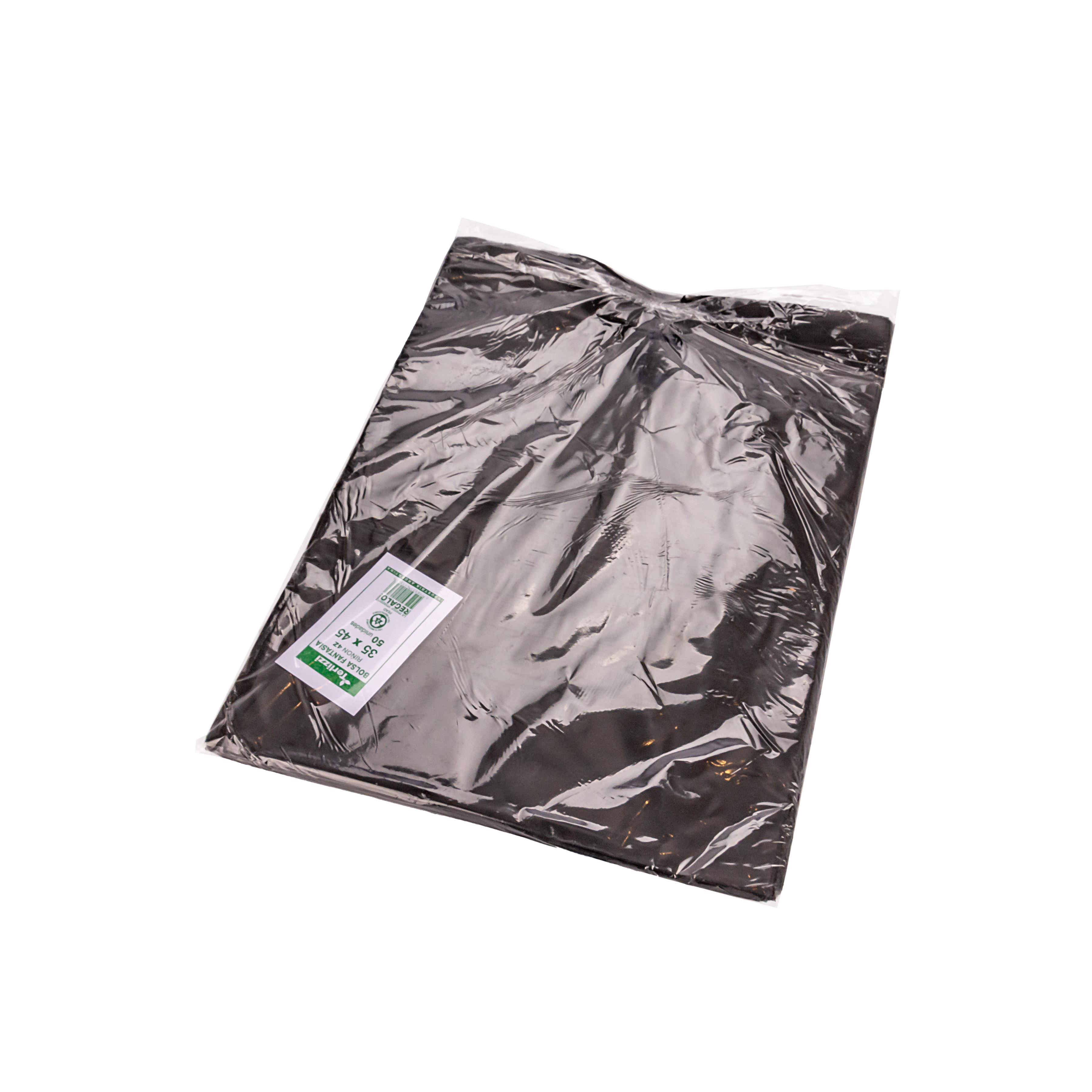 BOLSAS RIÑON LISAS TERLIZZI 35*45CM NEGRA REFORZADAS (60MIC) PAQ.*50UNID