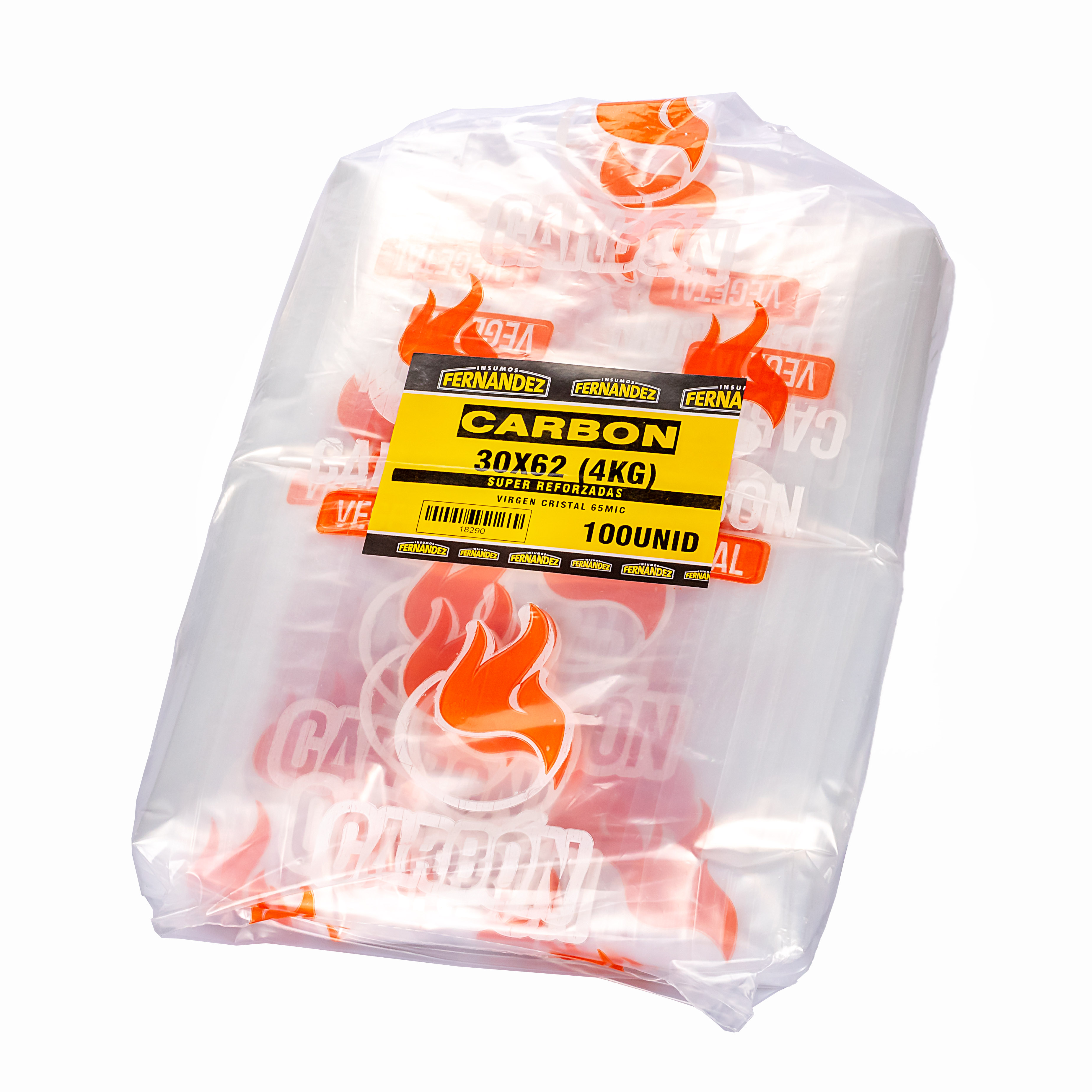 BOLSAS CARBON FERNANDEZ (PE CRISTAL - 60MIC - 30X62) 4KG *100UNID
