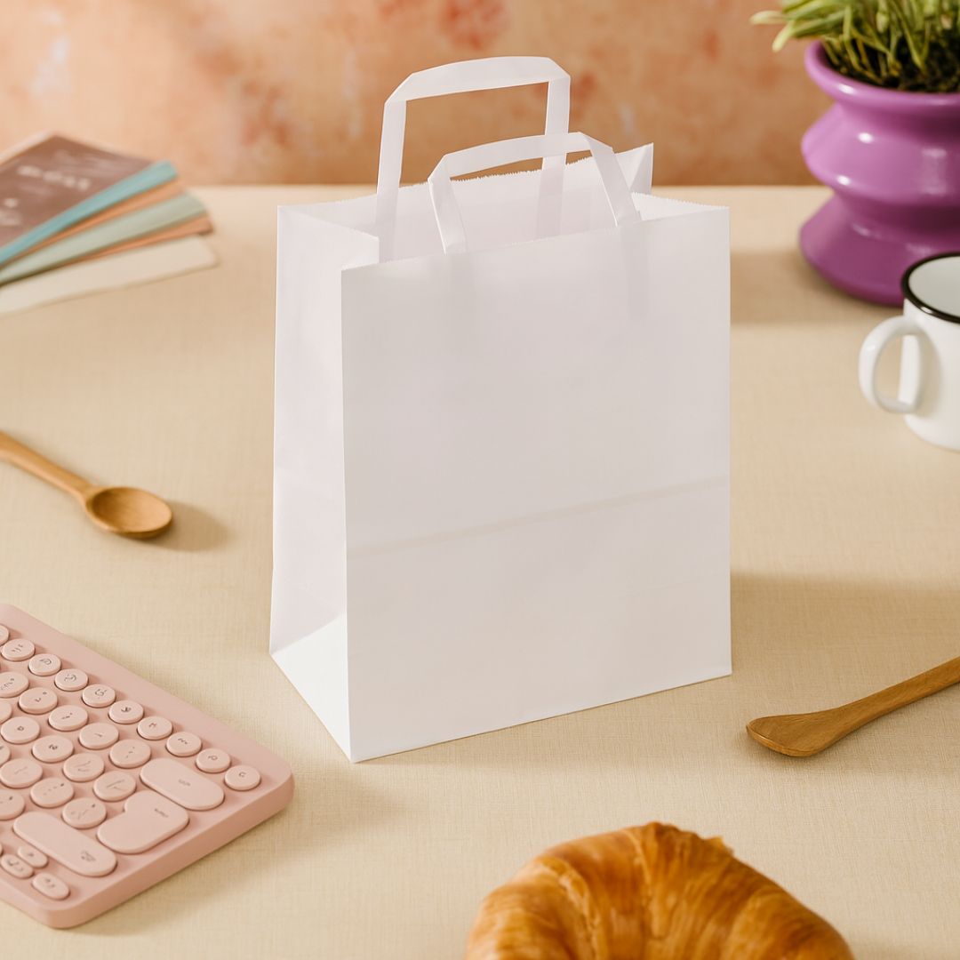 BOLSA BOUTIQUE PAPEL BLANCA 22*10*24CM *UNID