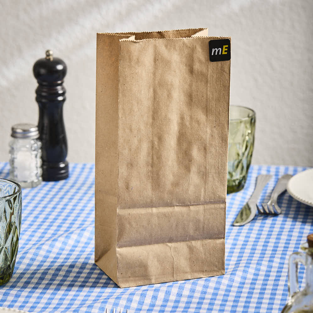 BOLSAS DELIVERY PAPEL KRAFT FONDO CUADRADO Nº3 (16*8*25CM) (80GRS) *50UNID