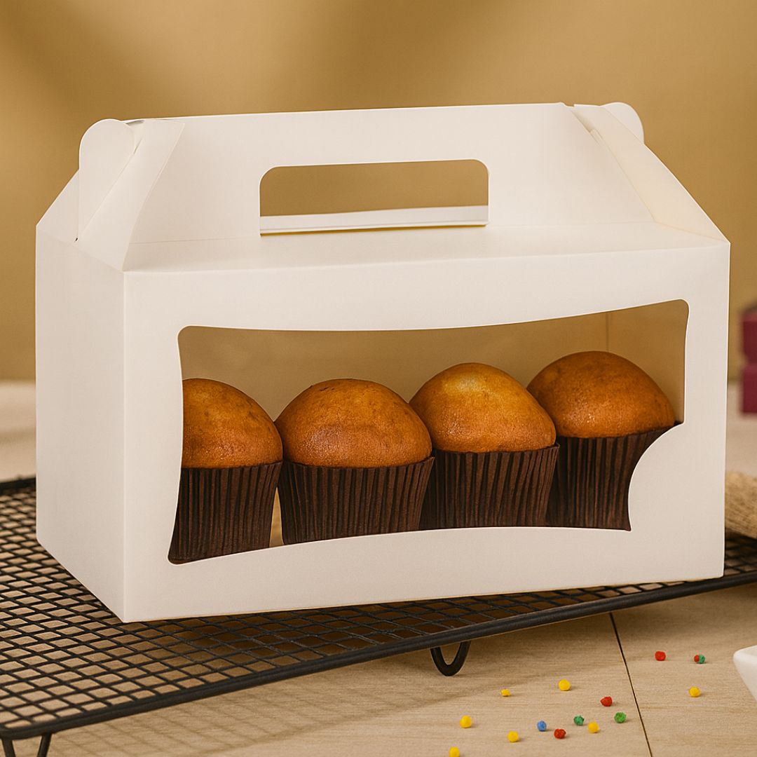 CAJA CARTULINA MEDORO MALETIN BLANCO C/VISOR (25*14*13CM)  (CEMMGV001) *25UNID