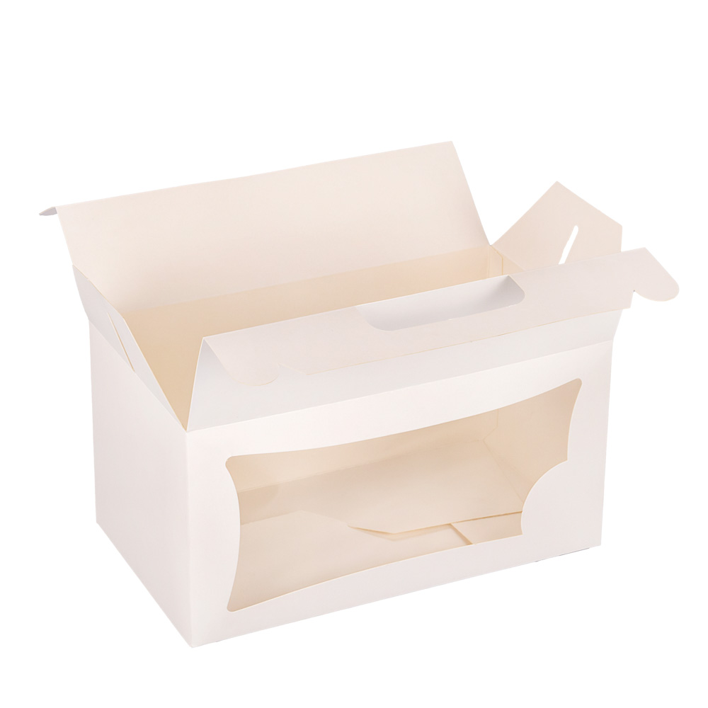 CAJA CARTULINA MEDORO MALETIN BLANCO C/VISOR (25*14*13CM)  (CEMMGV001) *25UNID
