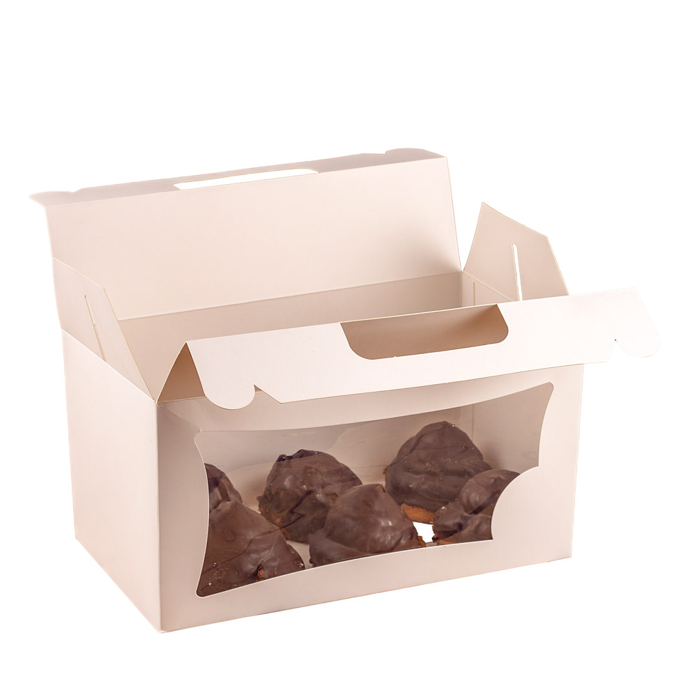 CAJA CARTULINA MEDORO MALETIN BLANCO C/VISOR (25*14*13CM)  (CEMMGV001) *25UNID