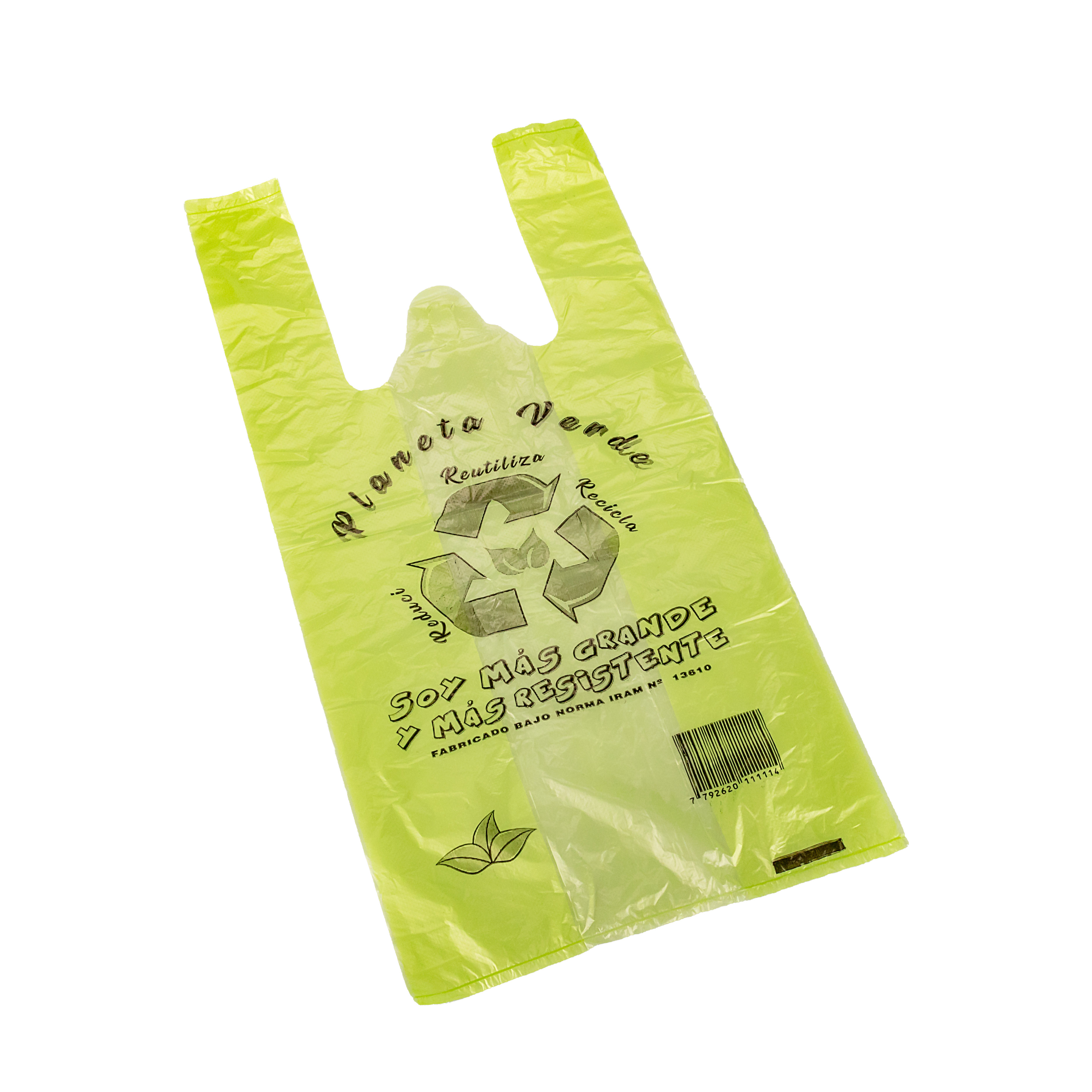 BOLSAS CAMISETA OXO DEGRADABLE VERDE REFORZADA 40*50CM MAPSA *80UNID