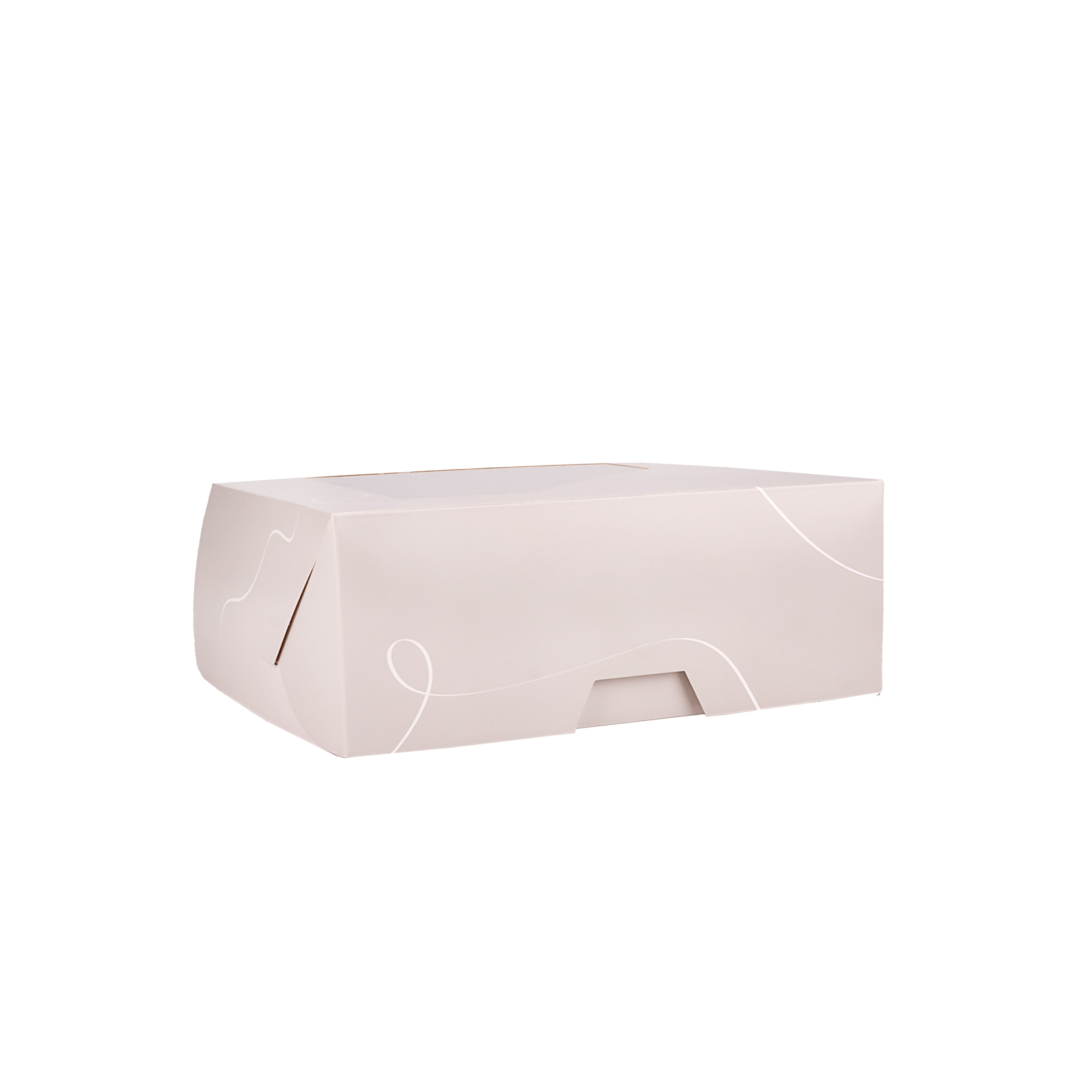 CAJA CARTULINA CHO MULTIUSO IMPRESA GRIS PASTEL CON VISOR (26*26*10CM) *25UNID