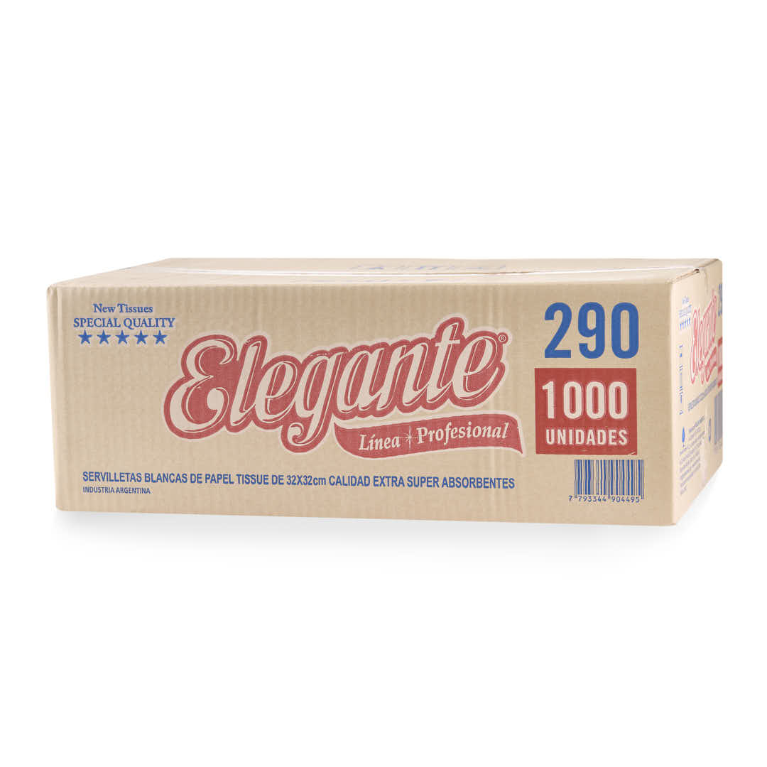 SERVILLETA GASTRONOMICA BLANCA (33*32CM) ELEGANTE (TISSUE) CAJA *1000 UNID.