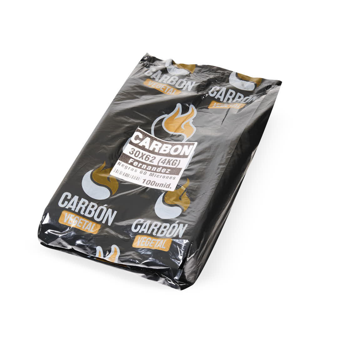 BOLSAS CARBON FERNANDEZ (PE NEGRO - 60MIC - 30X62) 4KG *100UNID