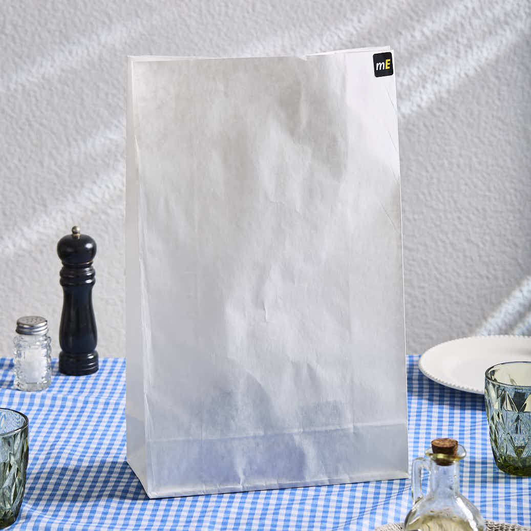 BOLSAS DELIVERY PAPEL BLANCO FONDO CUADRADO Nº7 (26*12*40CM) *50UNID