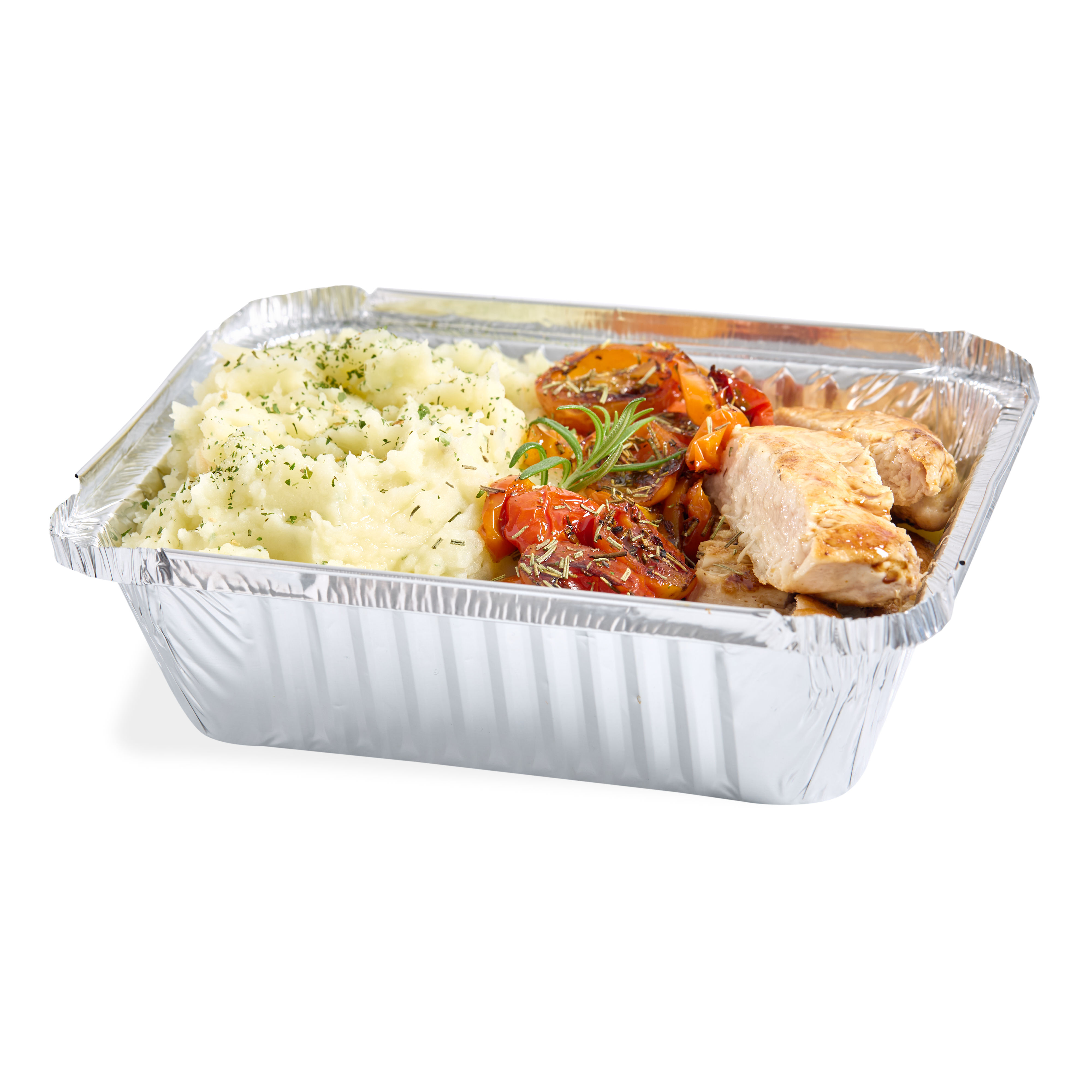 BANDEJA ALUMINIO DARNEL CON TAPA ALUMINIO.F-100 (32OZ-1000ML) CAJA*100UNID.