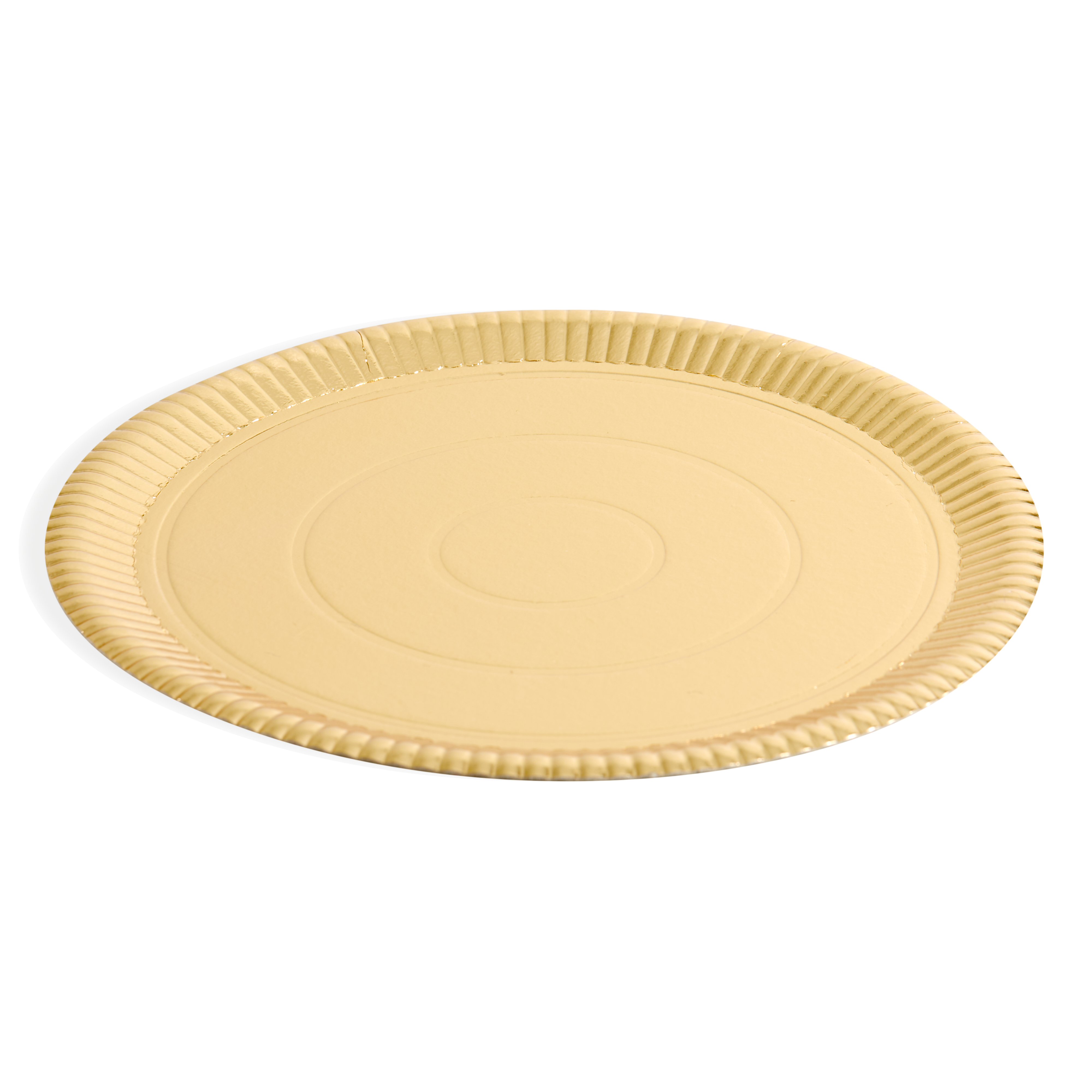 PLATO DORADO CARTON REDONDO 26CM *10UNID