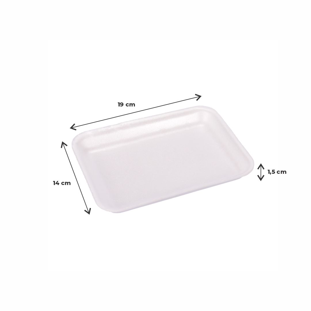 BANDEJA EXPANDIDO BLANCA CELPACK Nº621 (K21-E) (14*19*1.5CM)  *100UNID