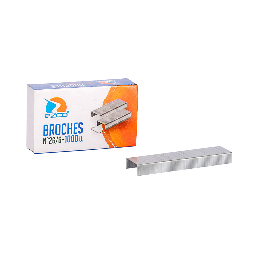 BROCHES PARA ABROCHADORA EZCO Nº26/6 CAJITA *1000UNID