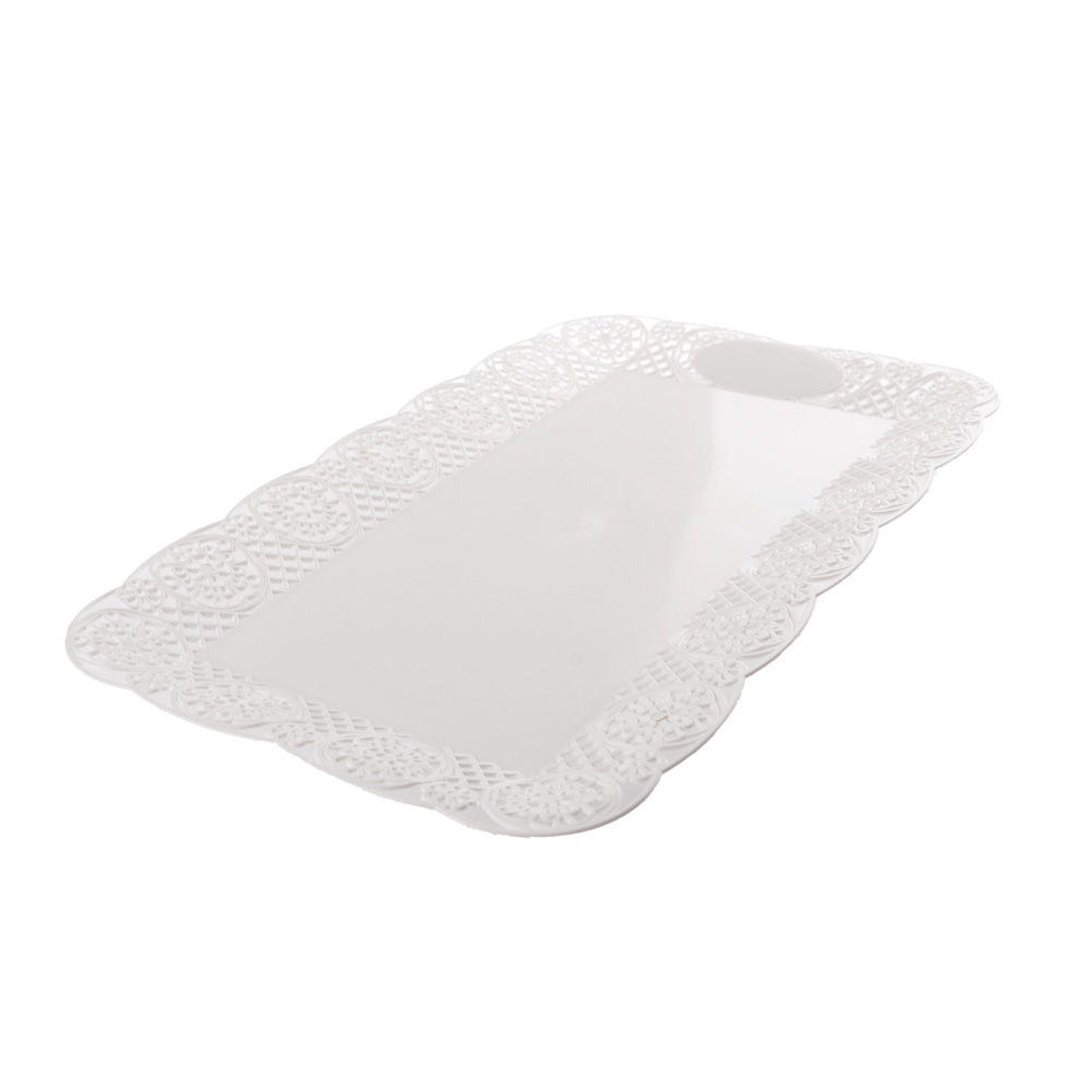 BANDEJA BLONDA PLASTICA RECTANGULAR BUDINERA (16*27CM) *UNID