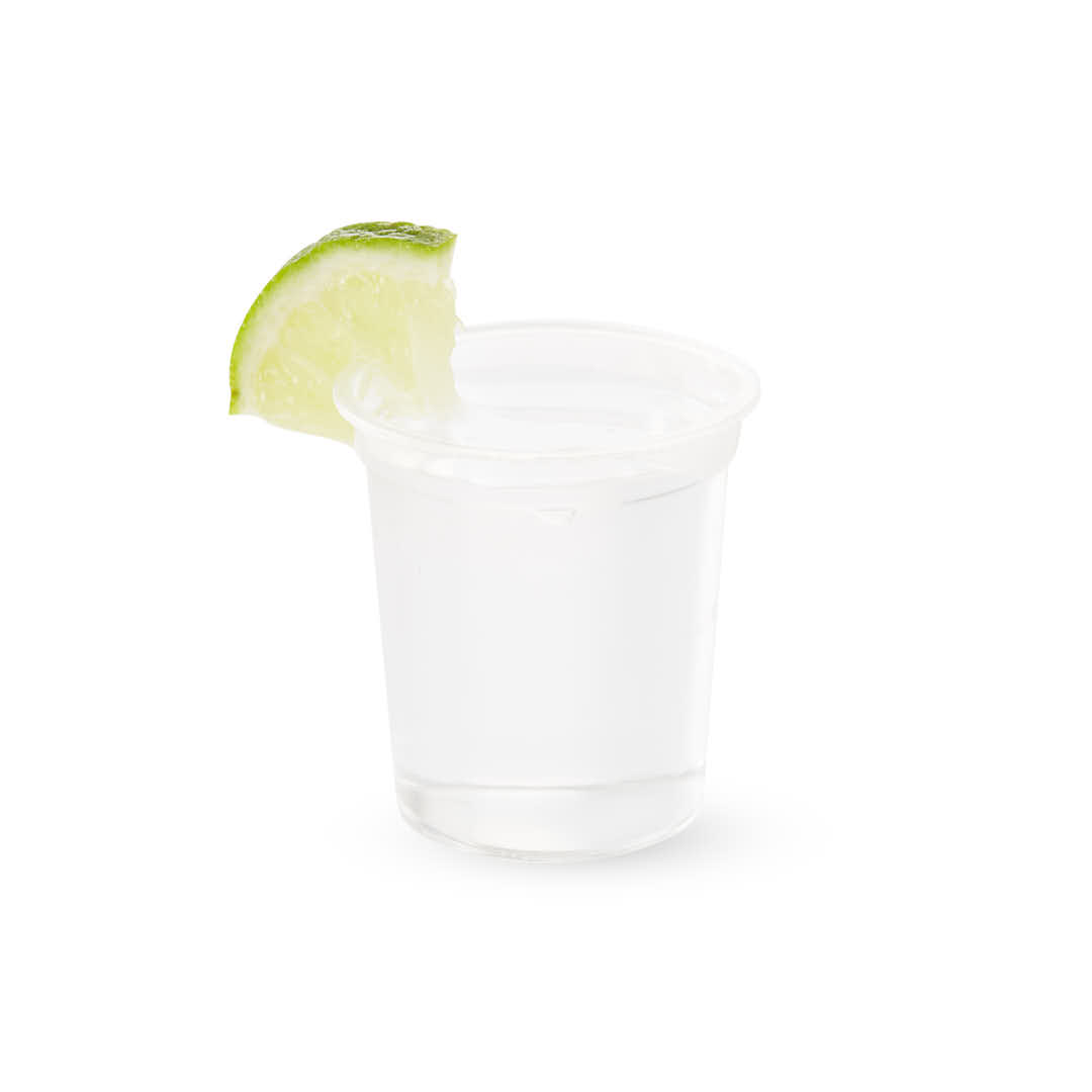 VASO PLASTICO TEQUILA CRISTAL 25CC PLASTIVAS (4CM DIAM.*4.4CM ALTO) *50UNID